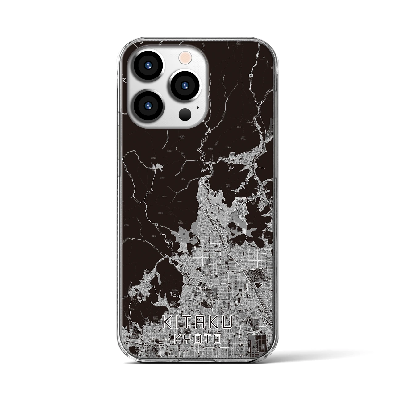 【北区(京都市)】地図柄iPhoneケース(クリアタイプ)