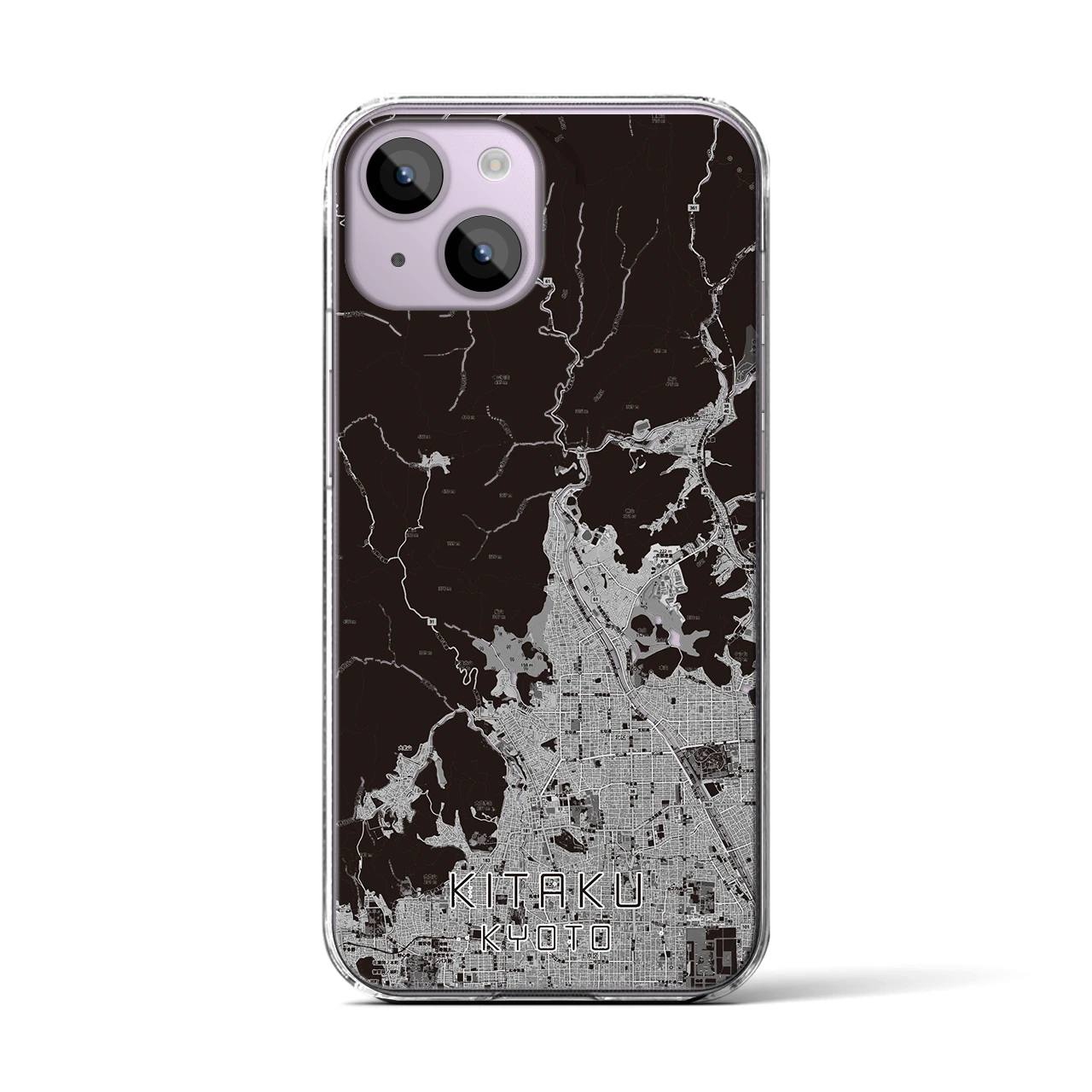 【北区(京都市)】地図柄iPhoneケース(クリアタイプ)