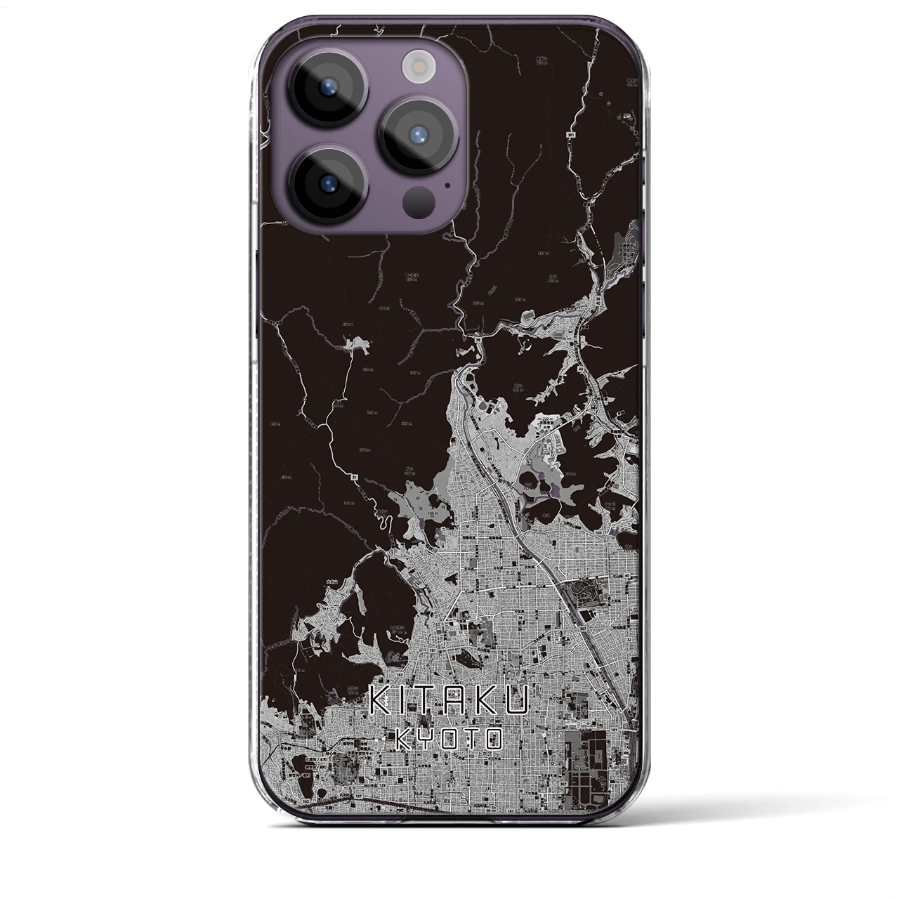 【北区(京都市)】地図柄iPhoneケース(クリアタイプ)