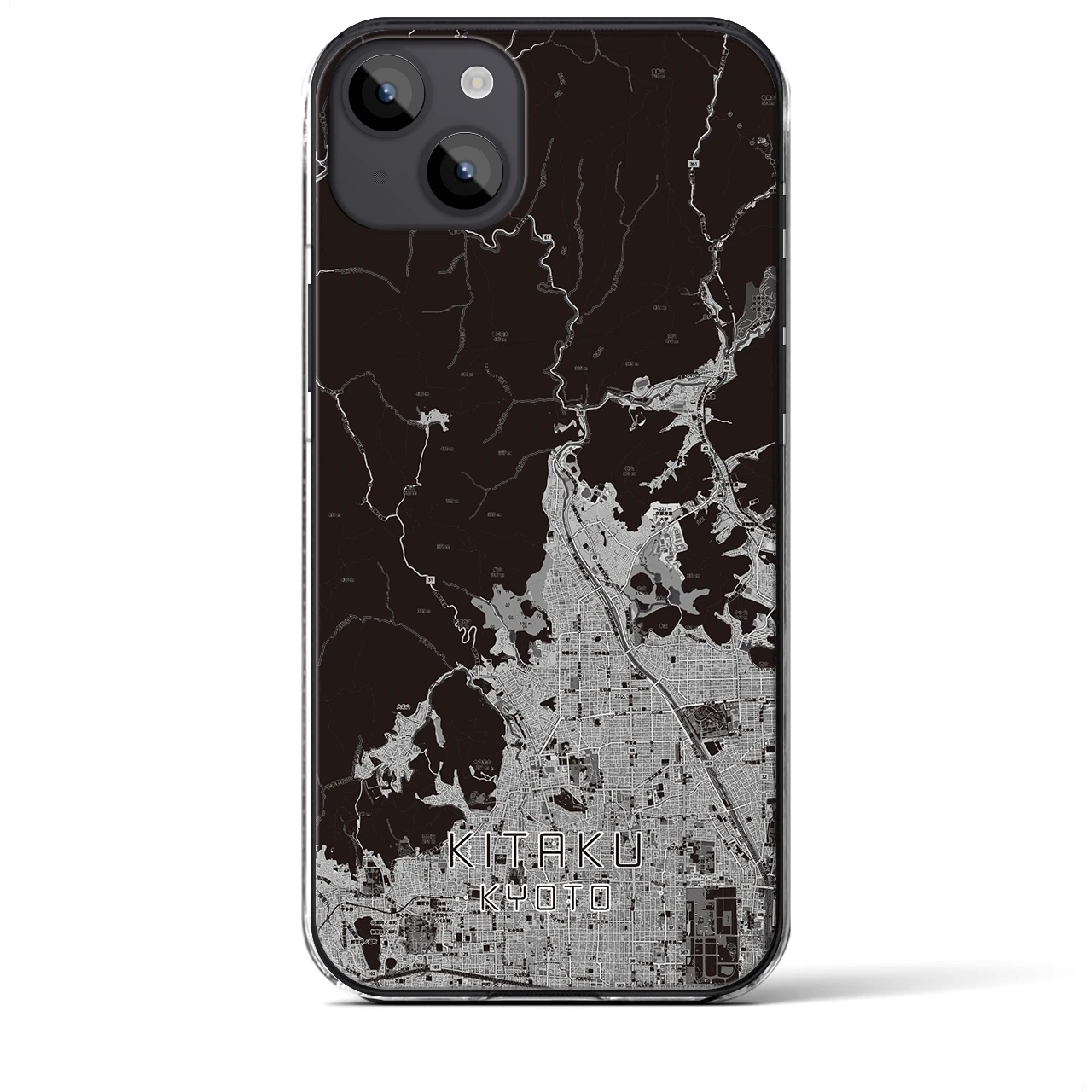 【北区(京都市)】地図柄iPhoneケース(クリアタイプ)