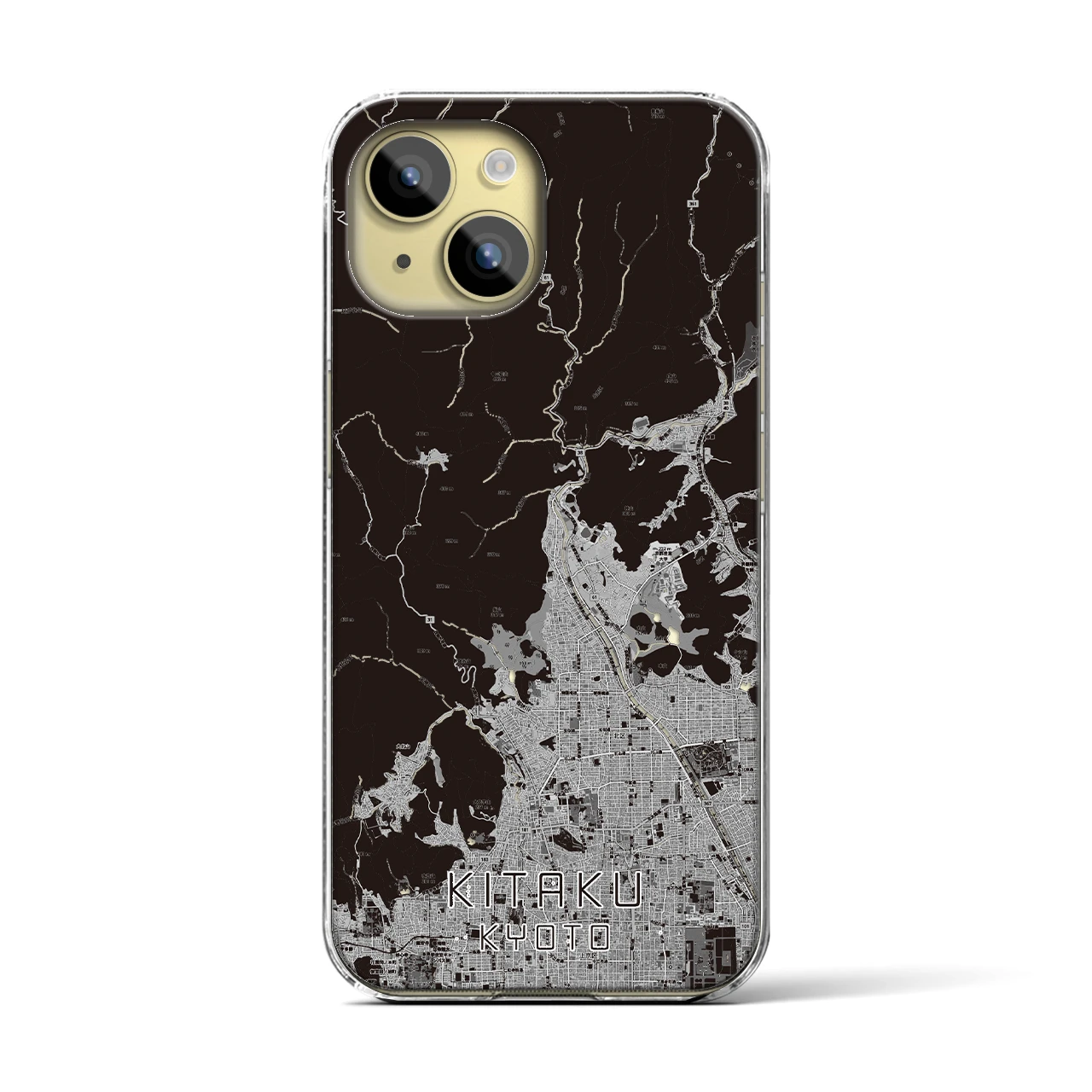 【北区(京都市)】地図柄iPhoneケース(クリアタイプ)