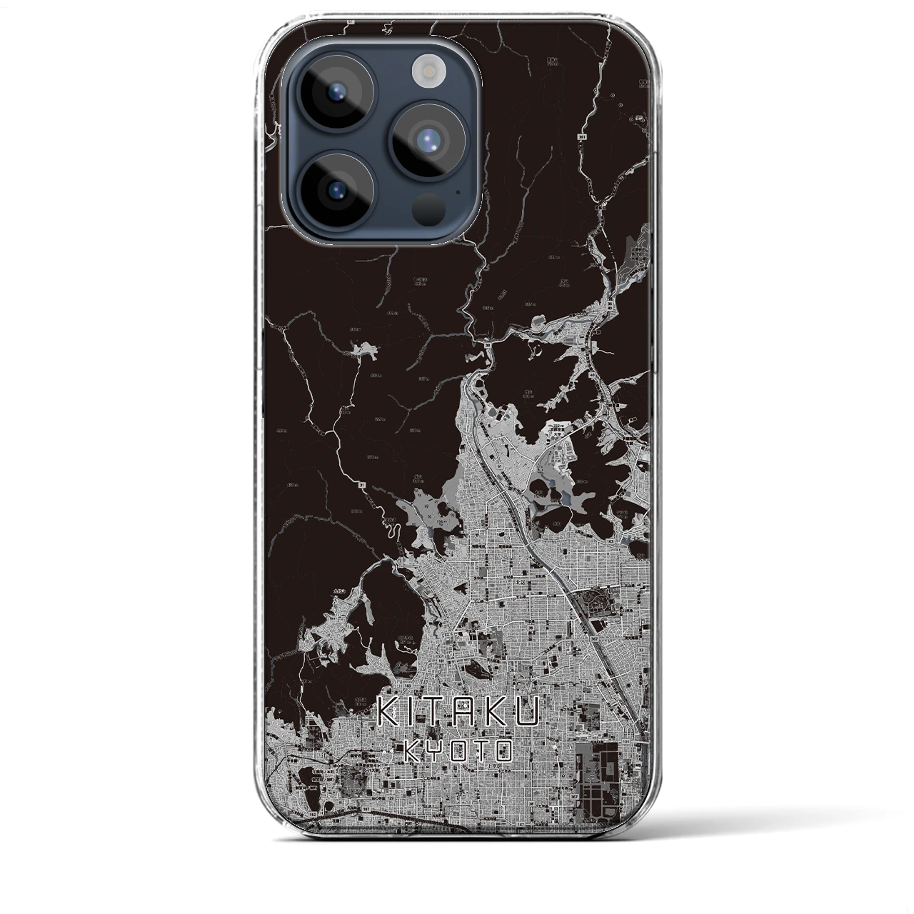 【北区(京都市)】地図柄iPhoneケース(クリアタイプ)