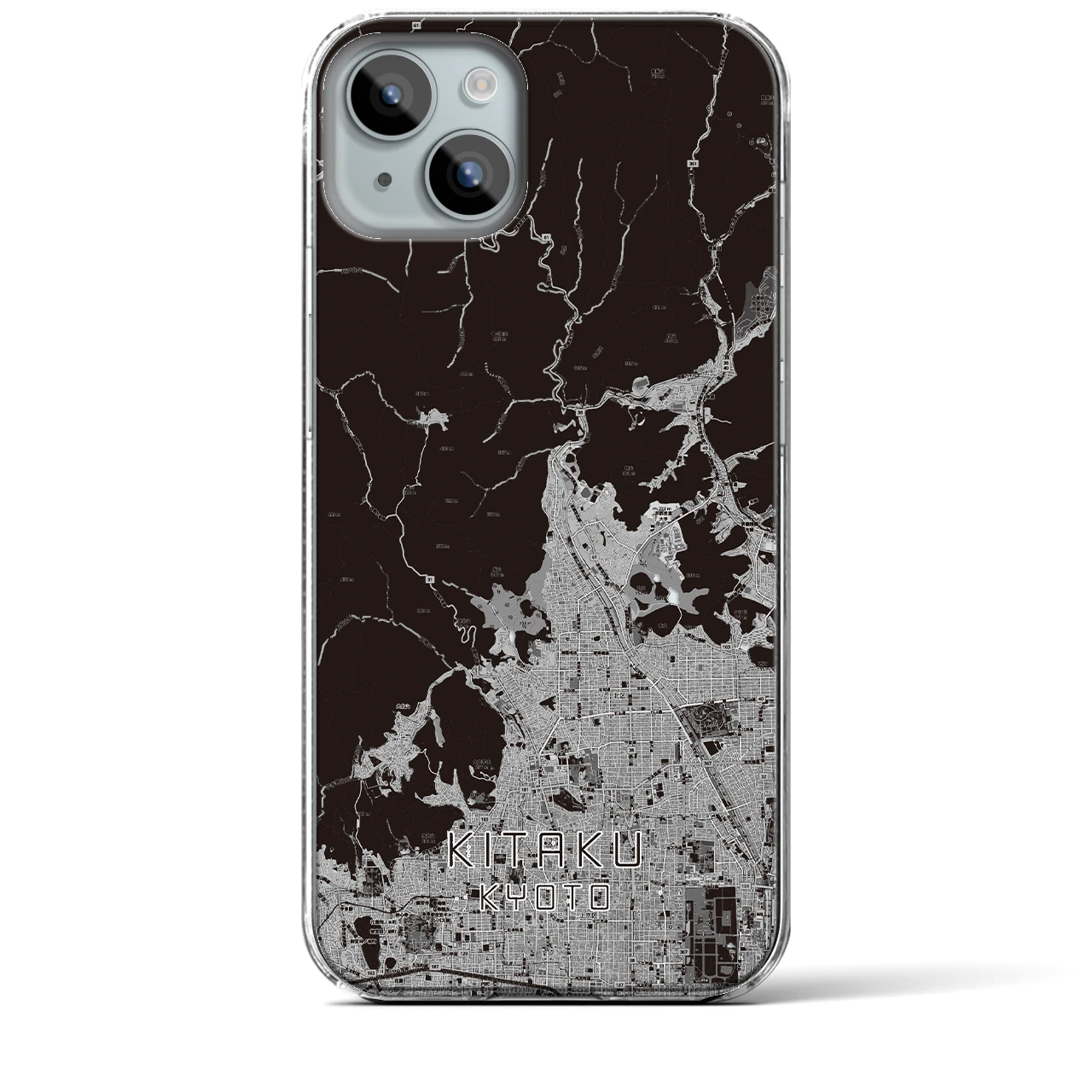 【北区(京都市)】地図柄iPhoneケース(クリアタイプ)