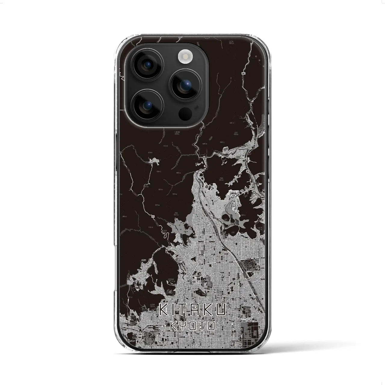 【北区(京都市)】地図柄iPhoneケース(クリアタイプ)