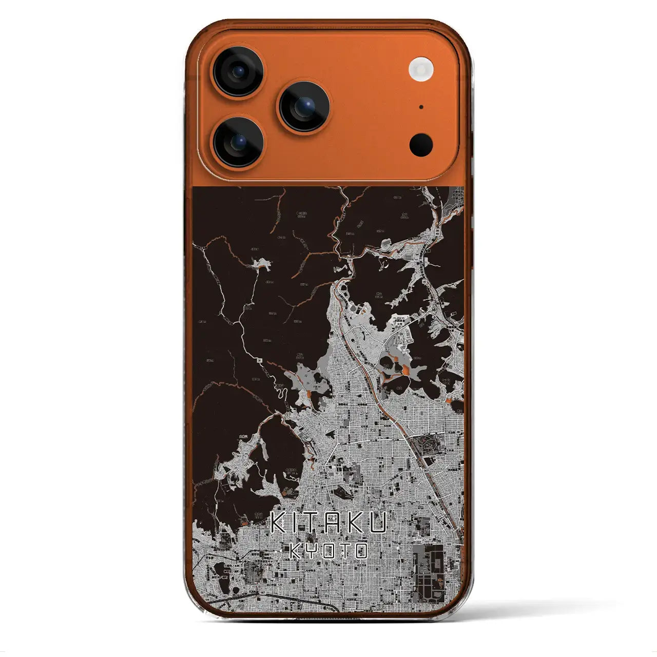 【北区(京都市)】地図柄iPhoneケース(クリアタイプ)モノトーン・iPhone 17 Pro Max 用