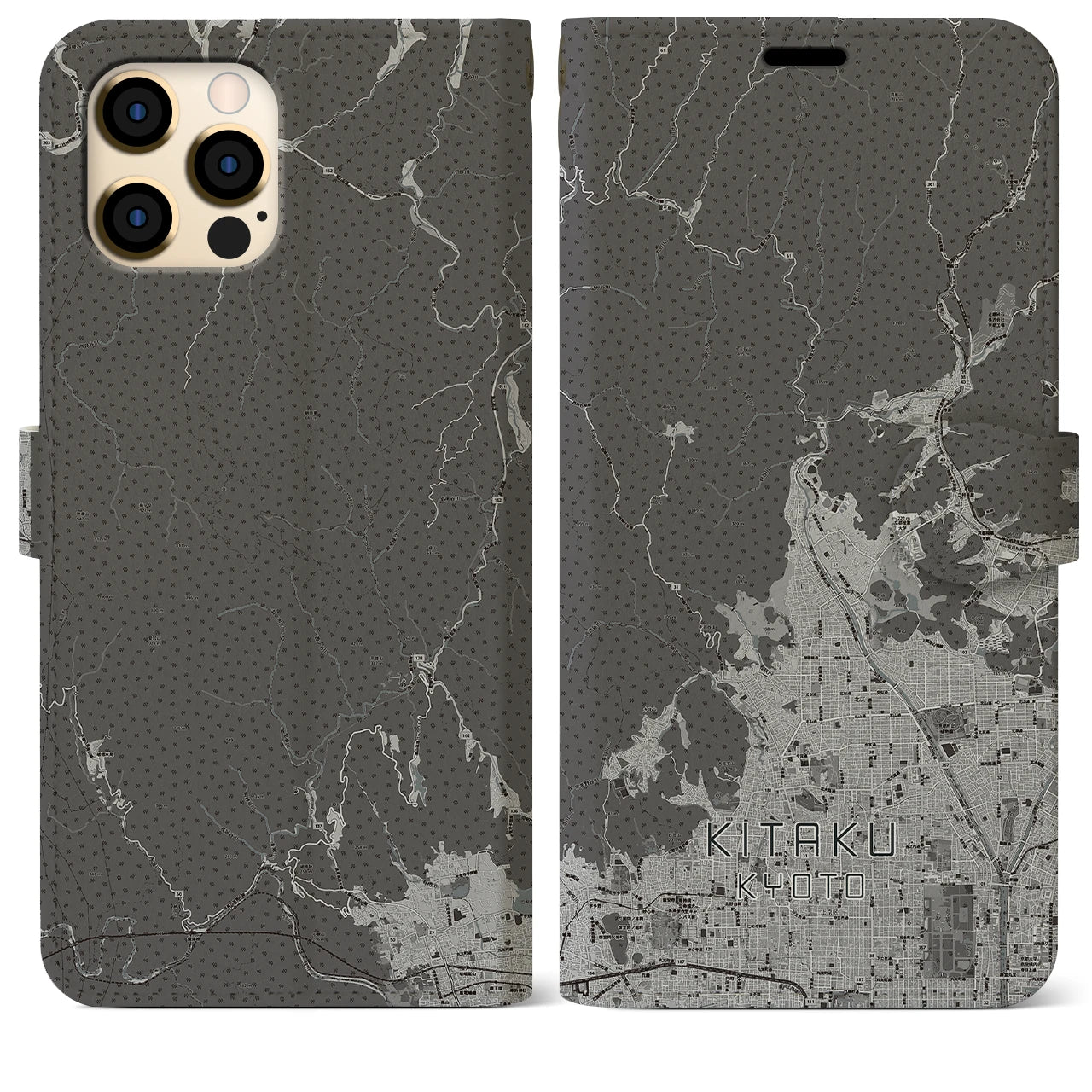 【北区(京都市)】地図柄iPhoneケース(手帳タイプ)