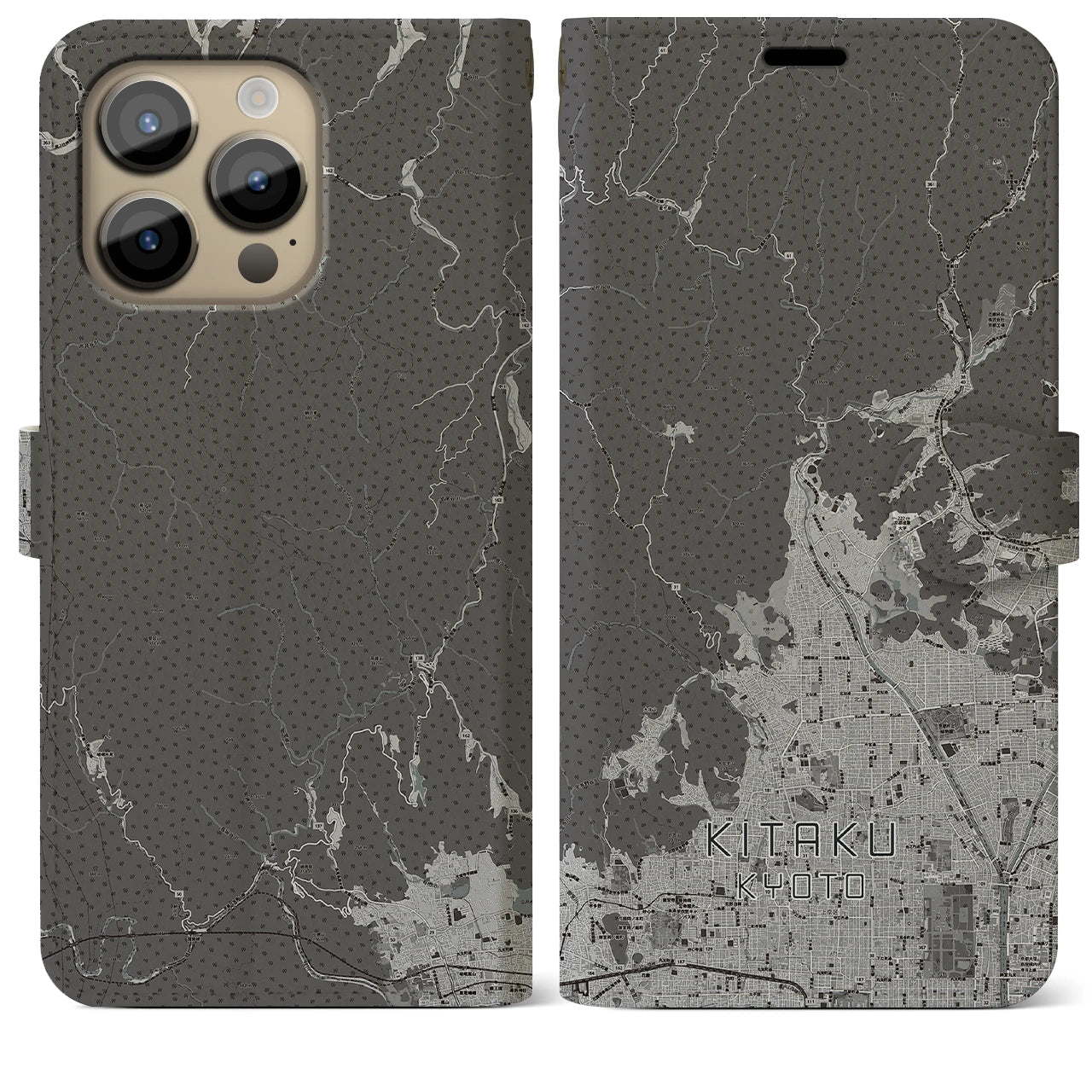 【北区(京都市)】地図柄iPhoneケース(手帳タイプ)