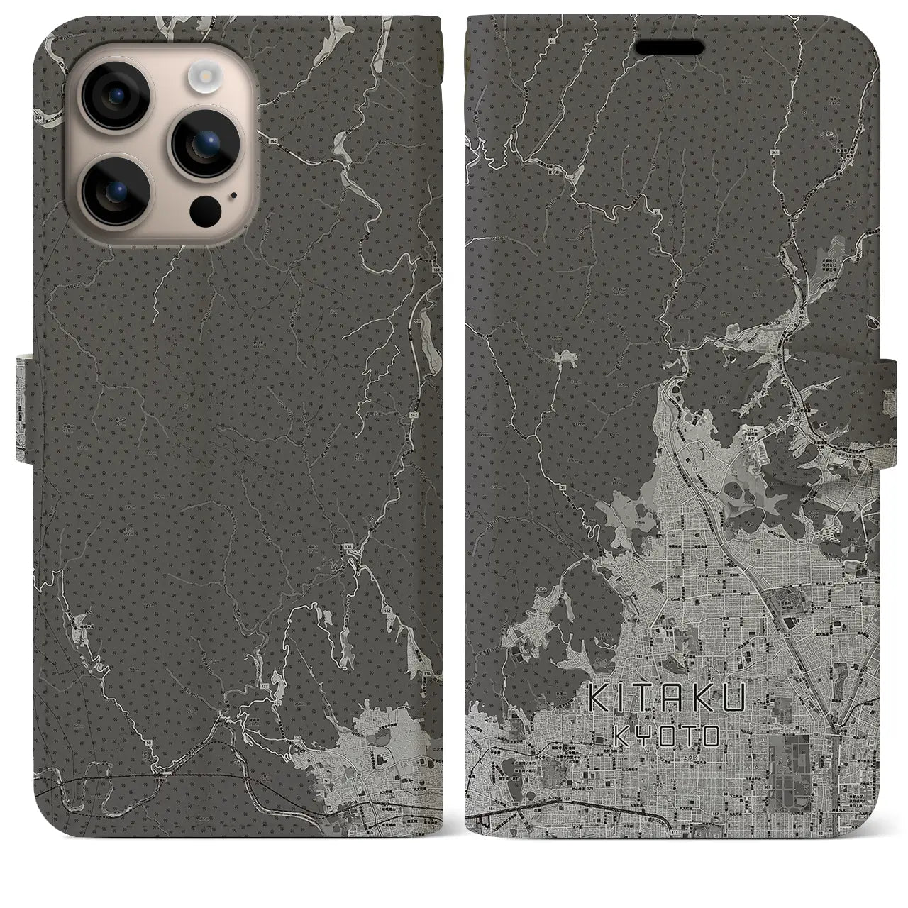 【北区(京都市)】地図柄iPhoneケース(手帳タイプ)
