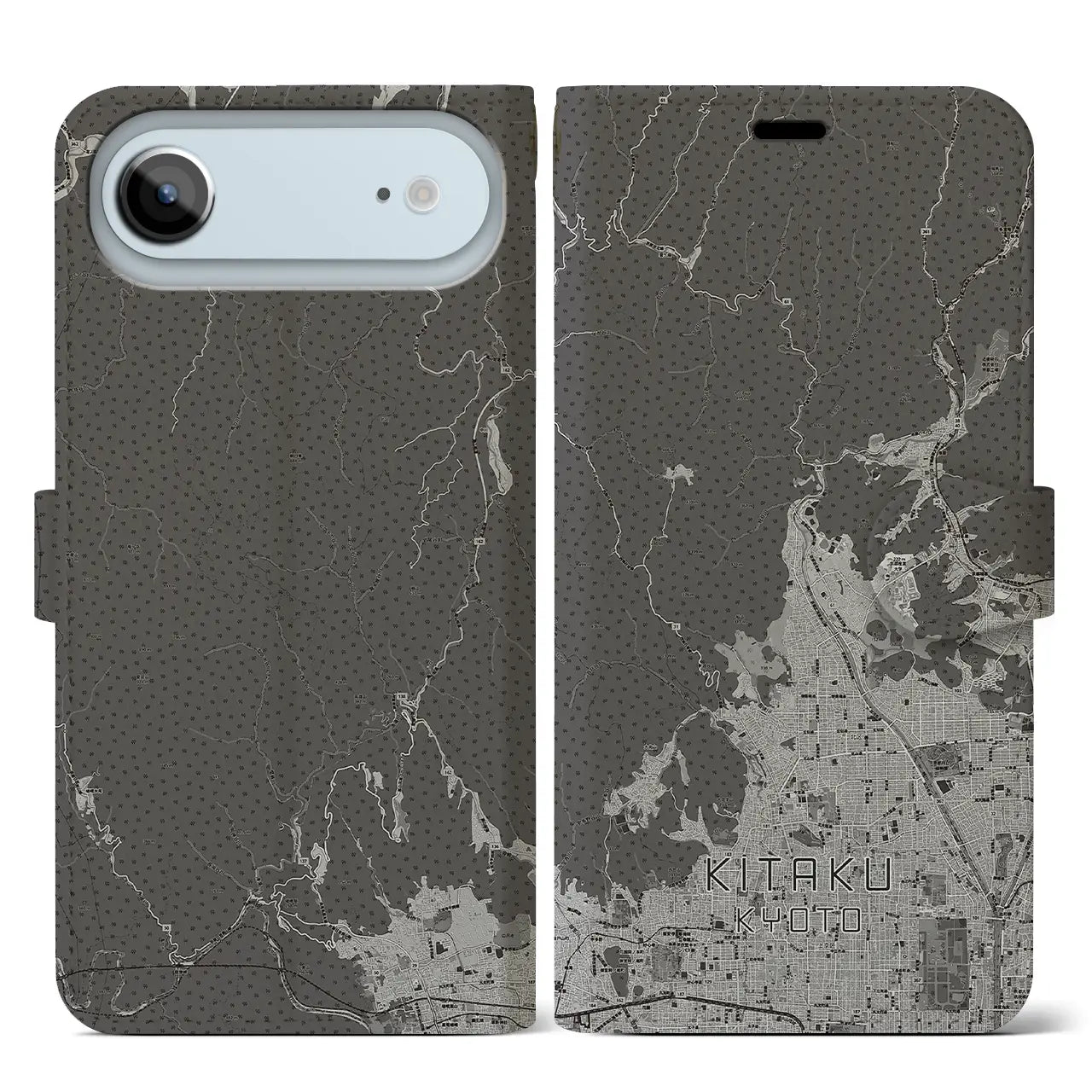【北区(京都市)】地図柄iPhoneケース(手帳タイプ)