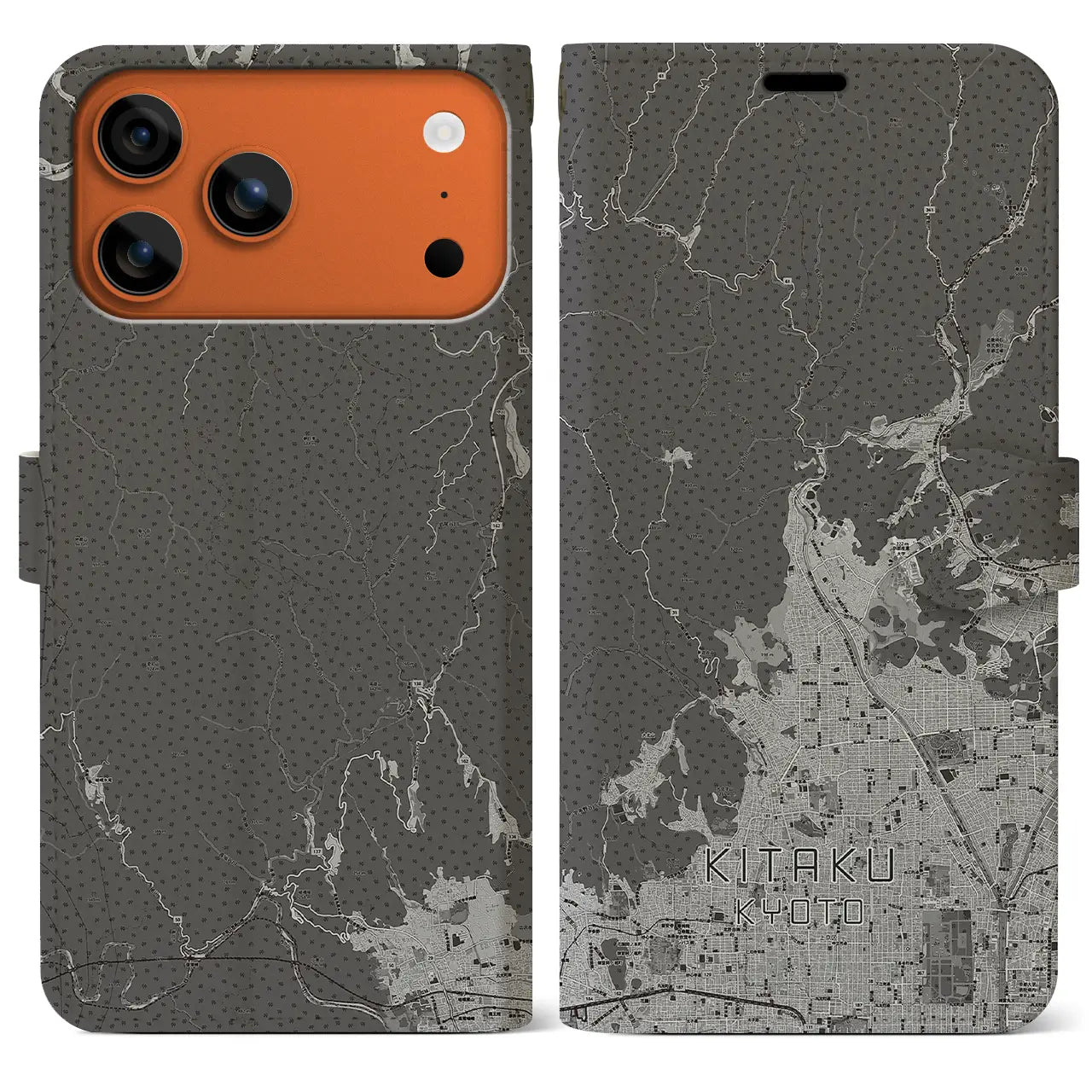 【北区(京都市)】地図柄iPhoneケース(手帳タイプ)