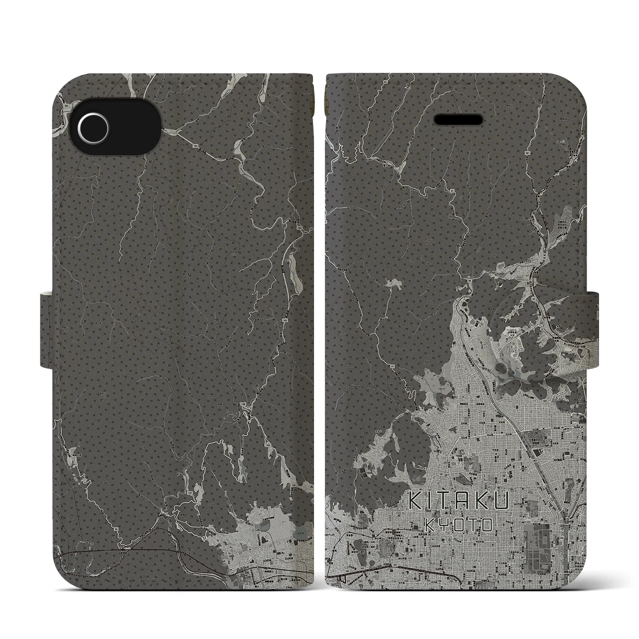 【北区(京都市)】地図柄iPhoneケース(手帳タイプ)