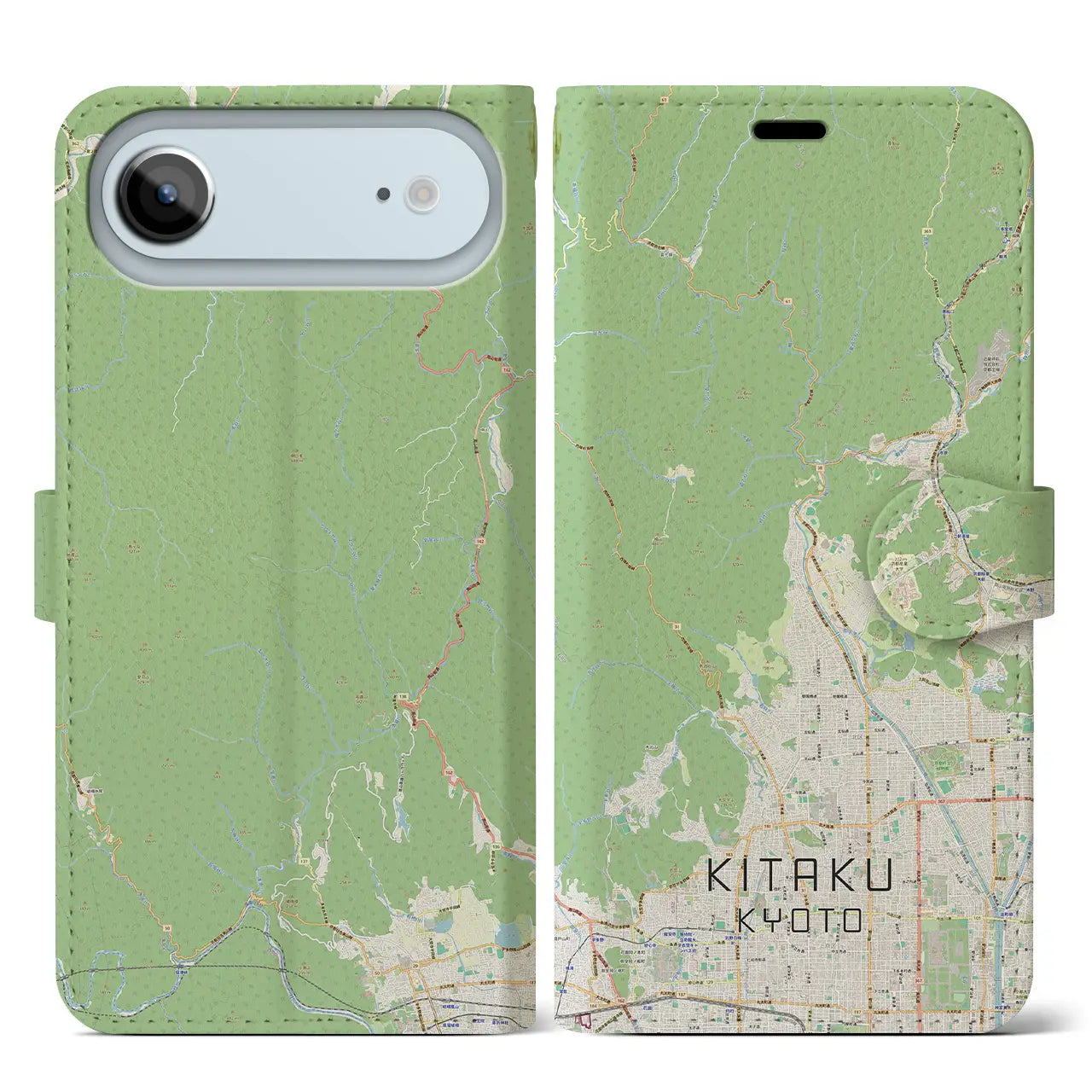 【北区(京都市)】地図柄iPhoneケース(手帳タイプ)