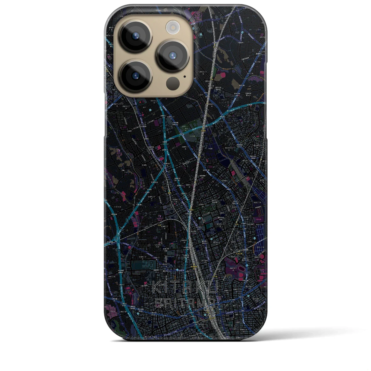【北区(さいたま市)】地図柄iPhoneケース(バックカバータイプ)