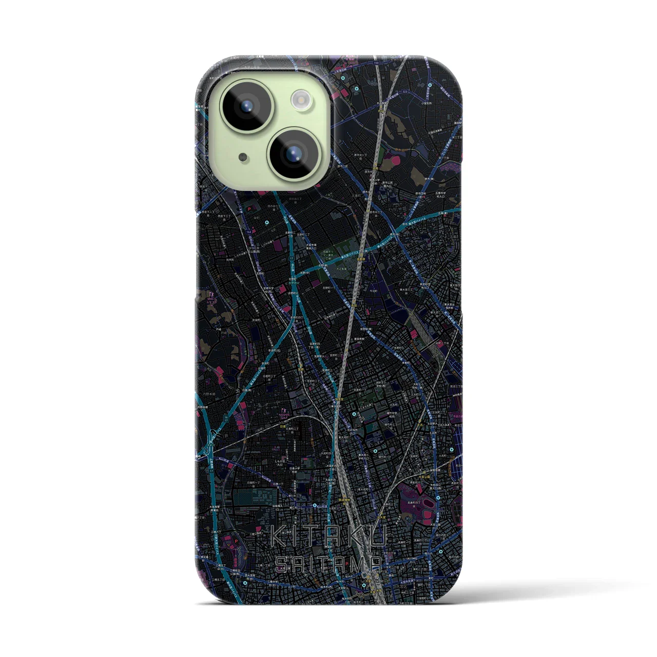 【北区(さいたま市)】地図柄iPhoneケース(バックカバータイプ)