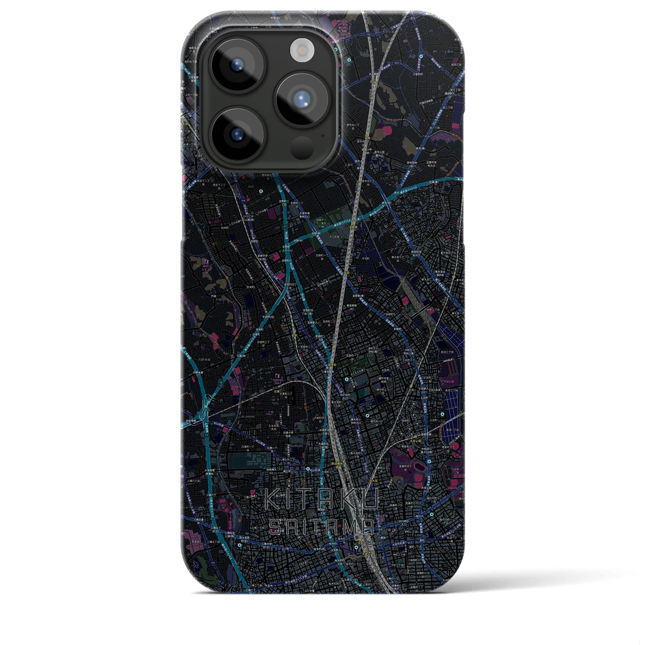 【北区(さいたま市)】地図柄iPhoneケース(バックカバータイプ)