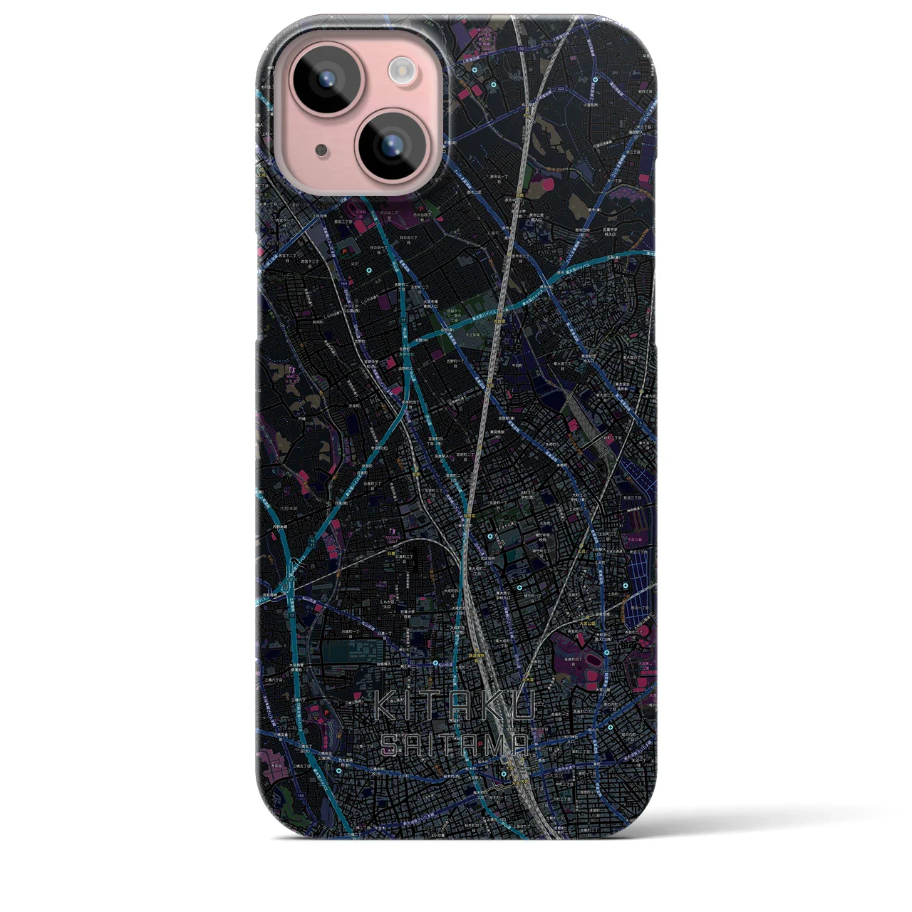 【北区(さいたま市)】地図柄iPhoneケース(バックカバータイプ)