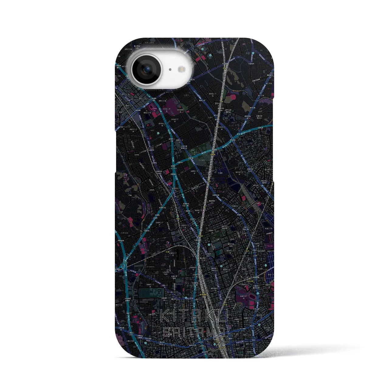 【北区(さいたま市)】地図柄iPhoneケース(バックカバータイプ)