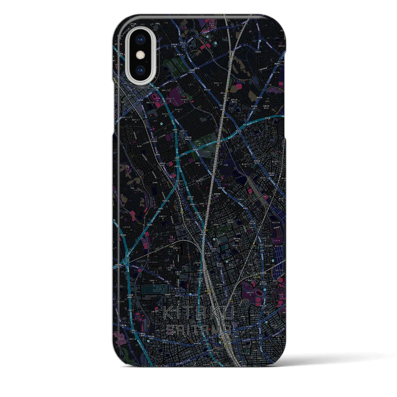 【北区(さいたま市)】地図柄iPhoneケース(バックカバータイプ)