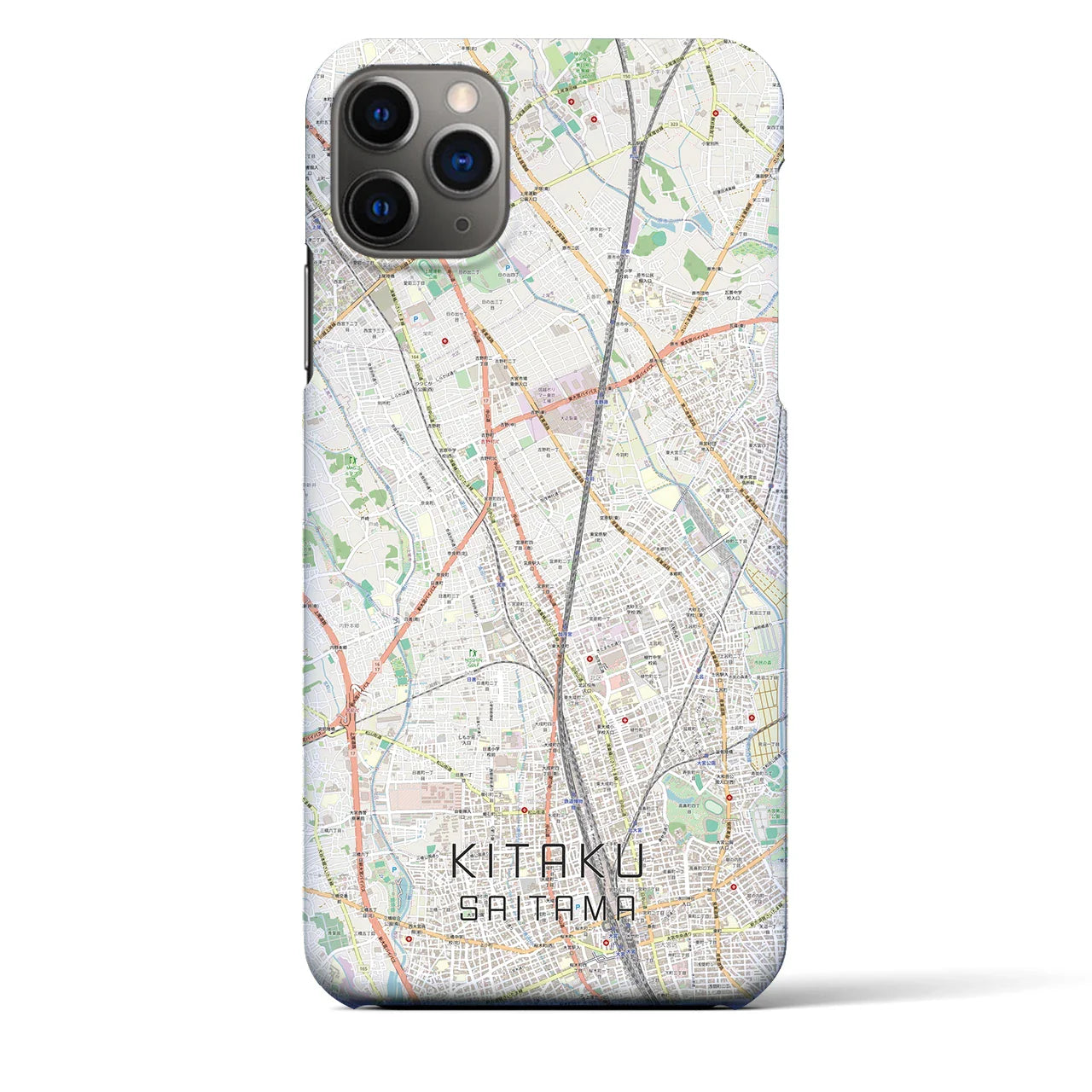 【北区(さいたま市)】地図柄iPhoneケース(バックカバータイプ)