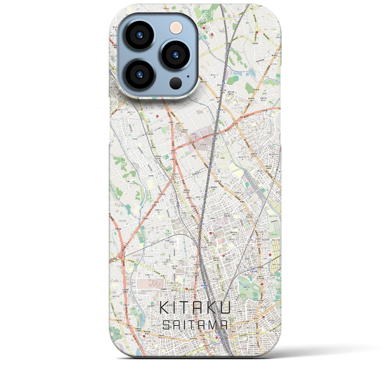 【北区(さいたま市)】地図柄iPhoneケース(バックカバータイプ)