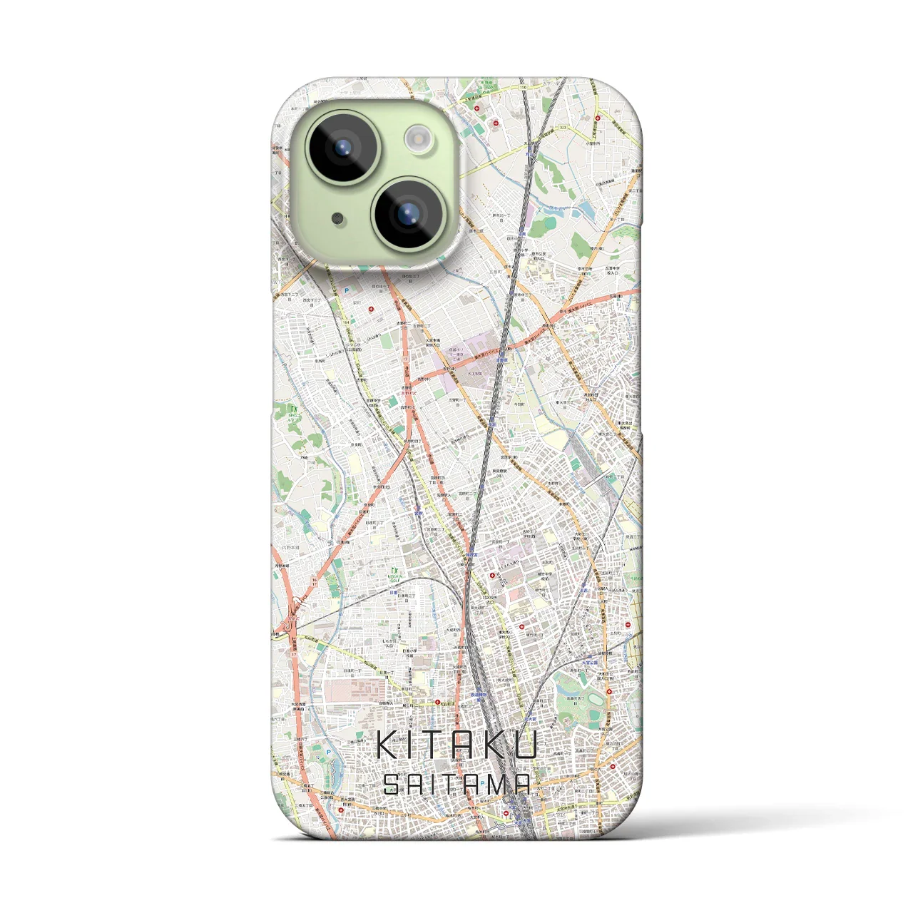 【北区(さいたま市)】地図柄iPhoneケース(バックカバータイプ)