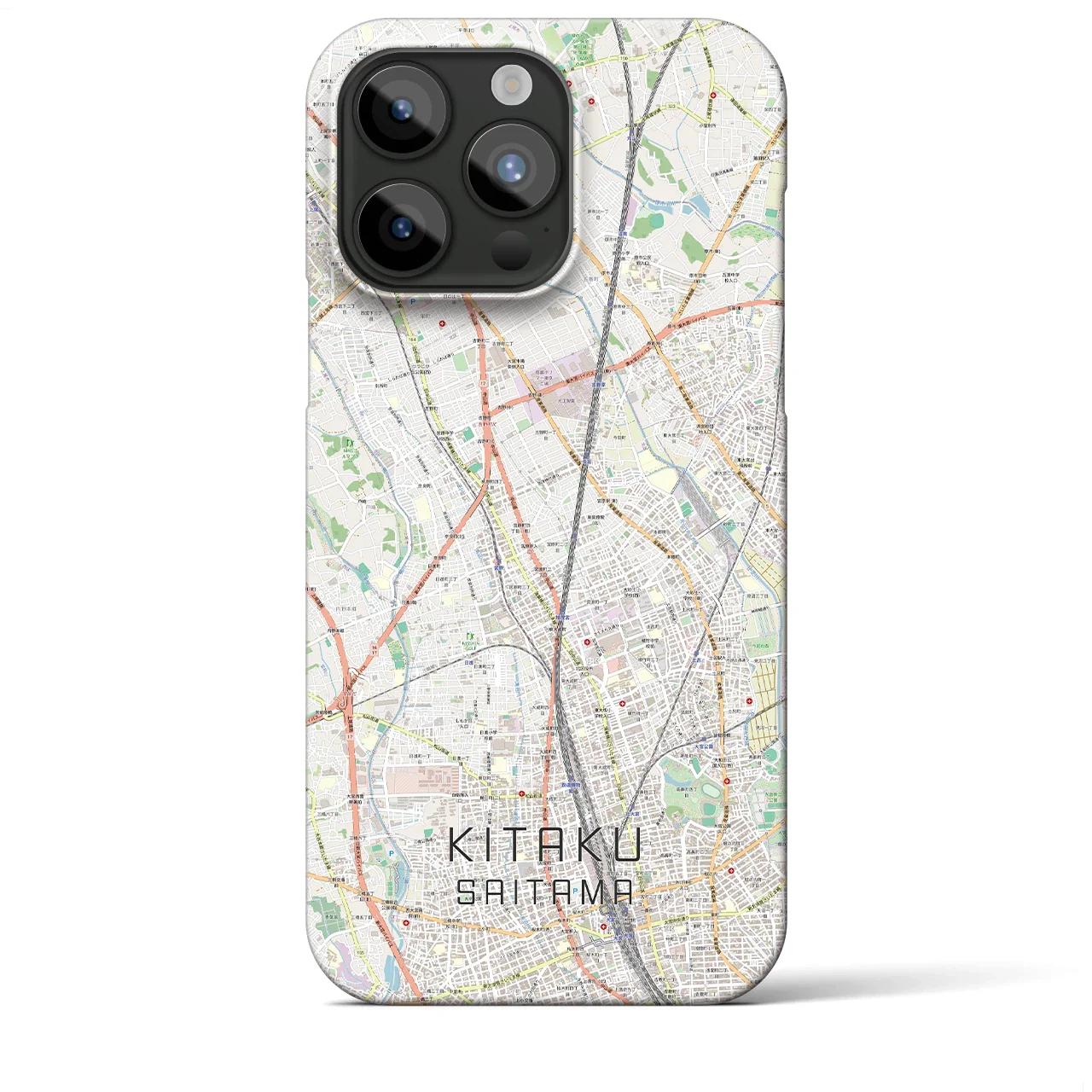 【北区(さいたま市)】地図柄iPhoneケース(バックカバータイプ)