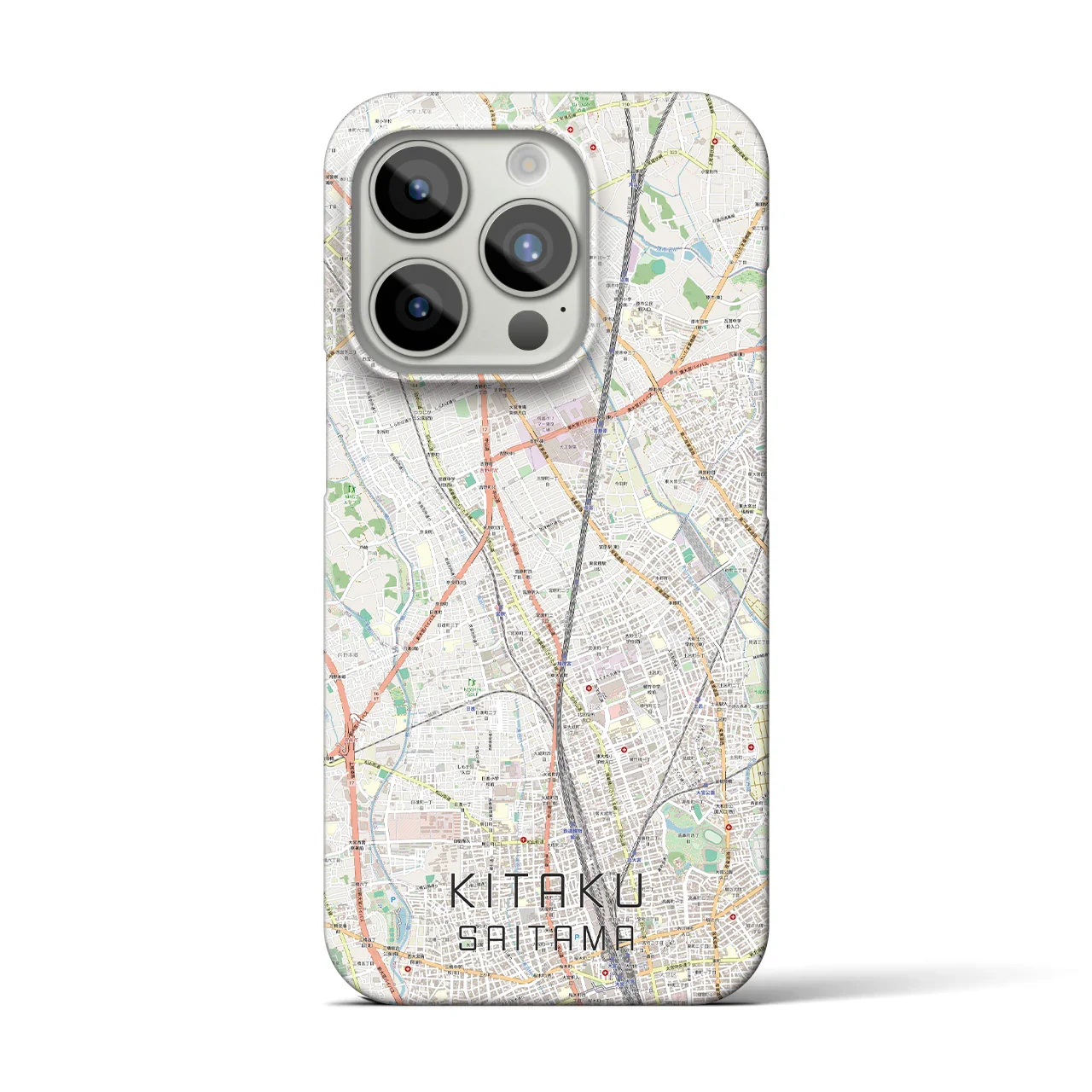 【北区(さいたま市)】地図柄iPhoneケース(バックカバータイプ)