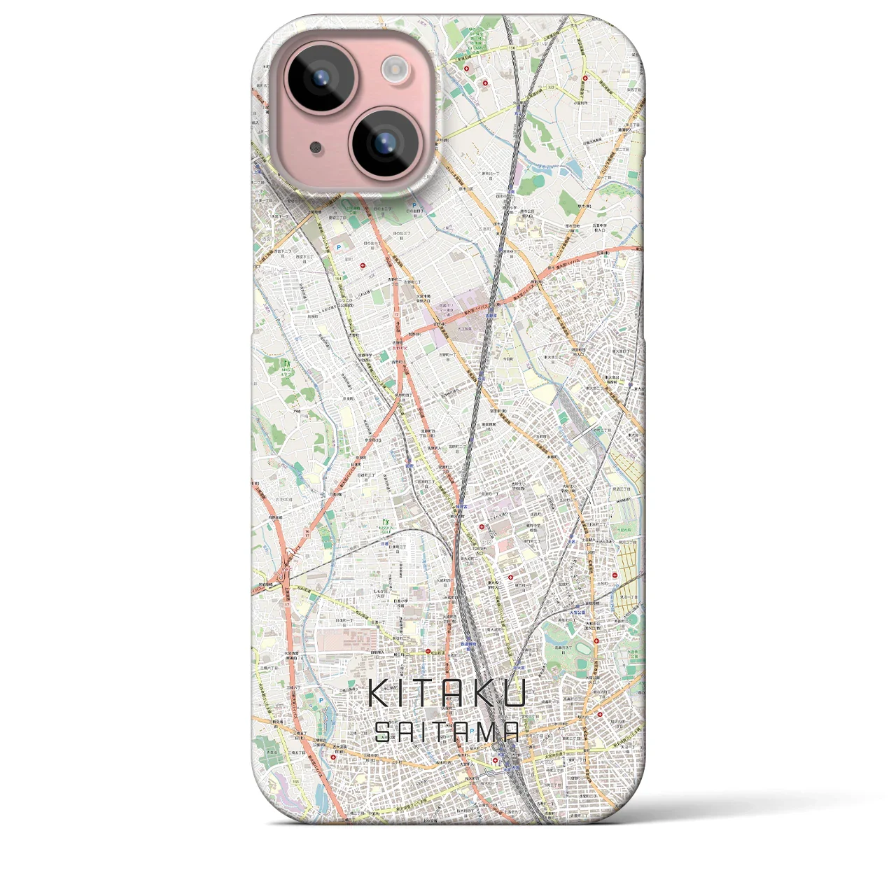 【北区(さいたま市)】地図柄iPhoneケース(バックカバータイプ)