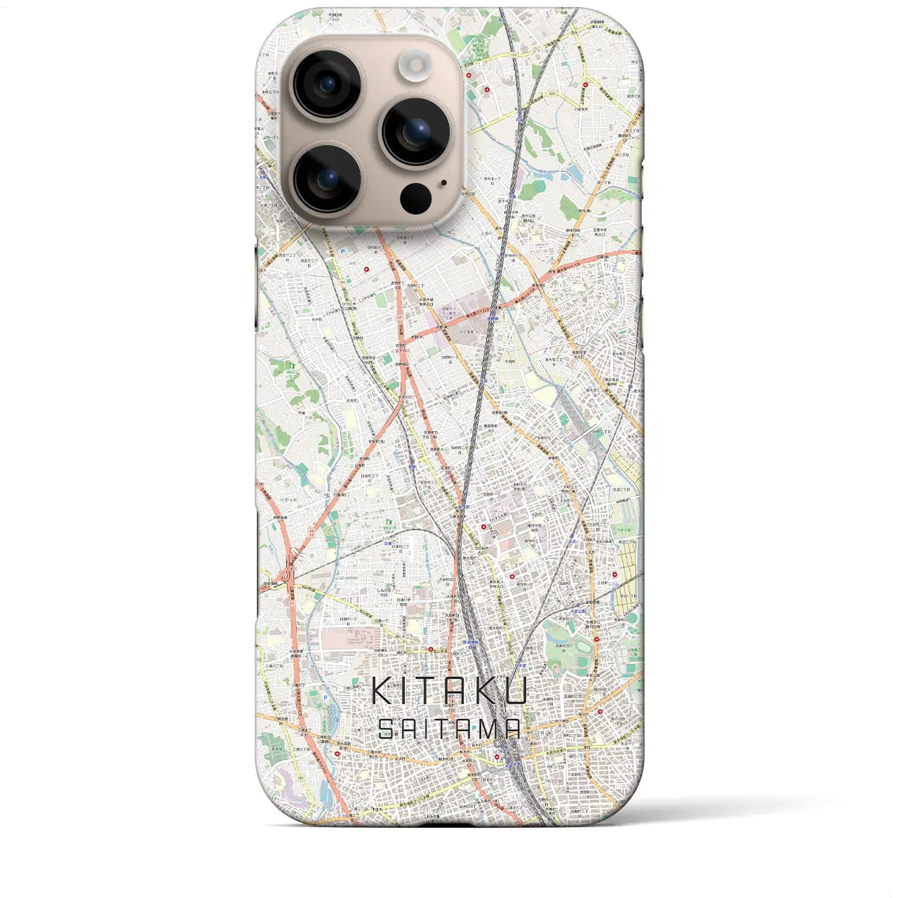 【北区(さいたま市)】地図柄iPhoneケース(バックカバータイプ)