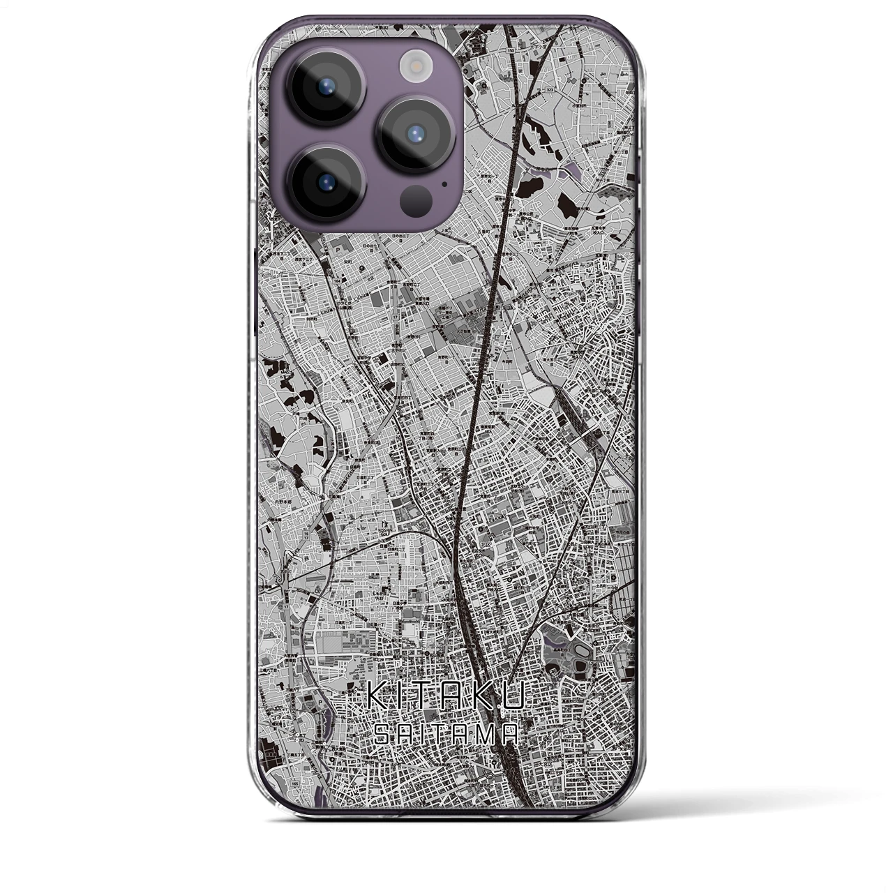 【北区(さいたま市)】地図柄iPhoneケース(クリアタイプ)