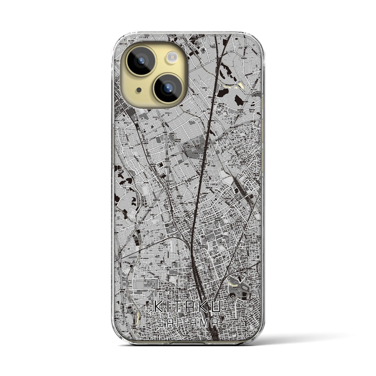 【北区(さいたま市)】地図柄iPhoneケース(クリアタイプ)