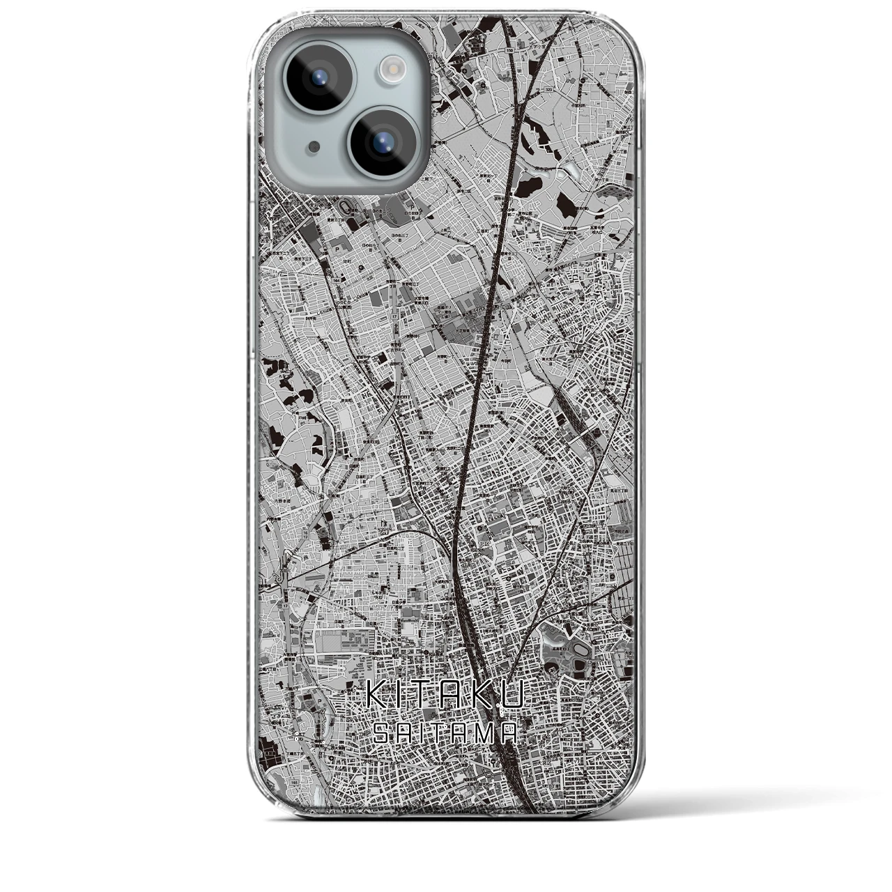 【北区(さいたま市)】地図柄iPhoneケース(クリアタイプ)