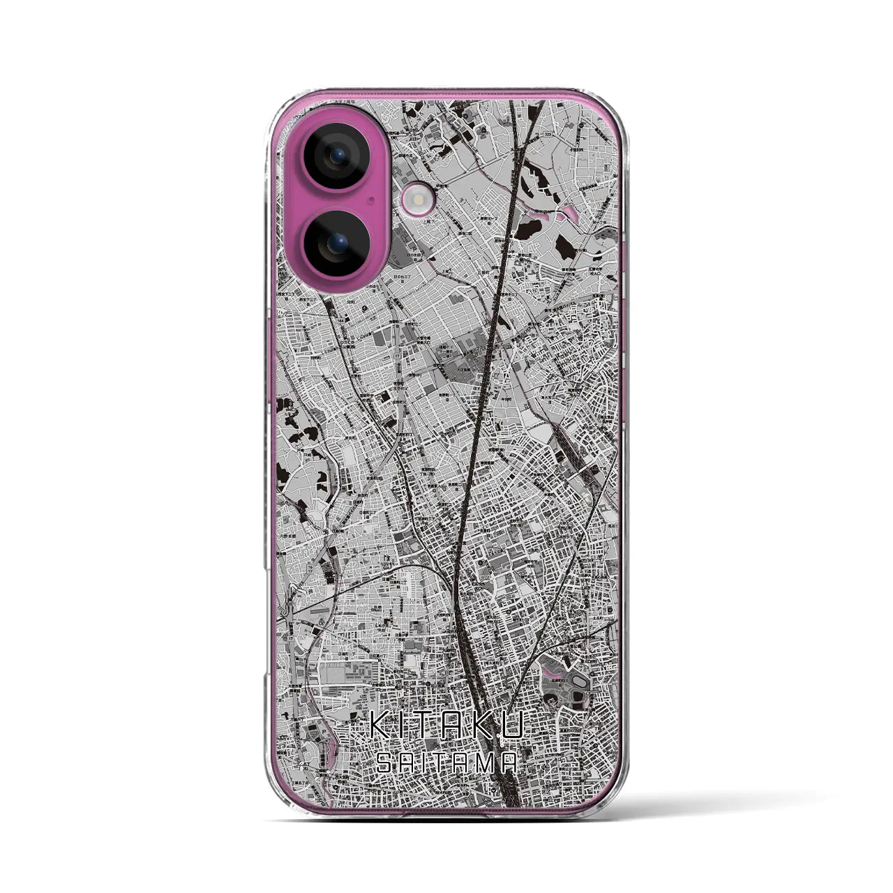 【北区(さいたま市)】地図柄iPhoneケース(クリアタイプ)