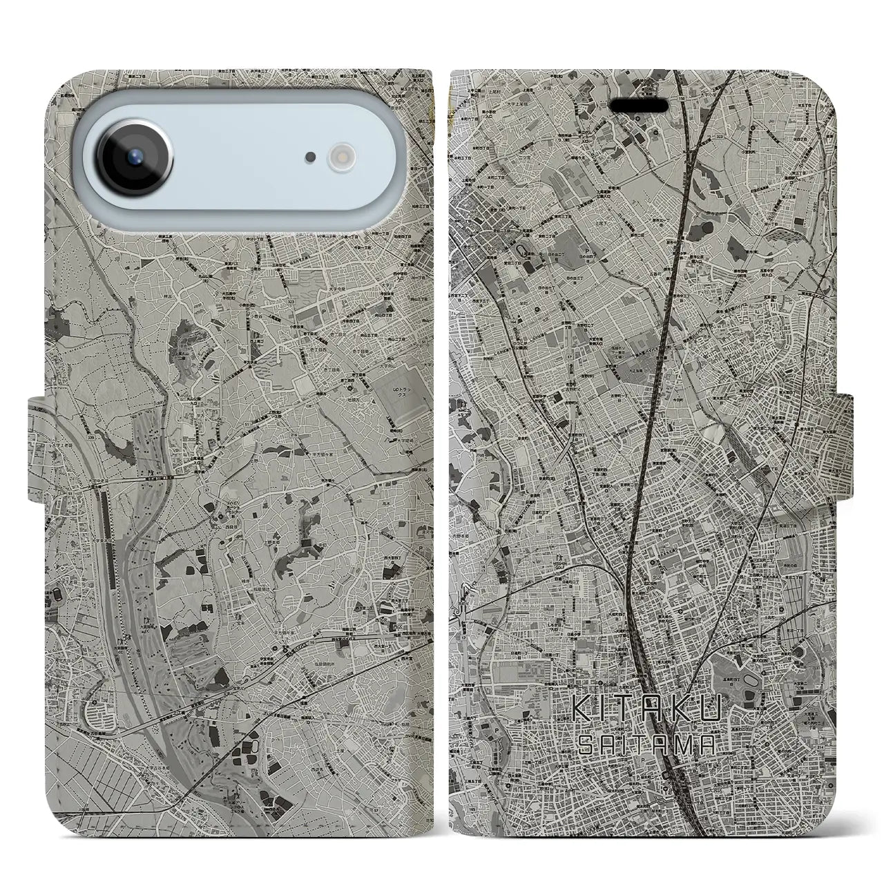 【北区(さいたま市)】地図柄iPhoneケース(手帳タイプ)