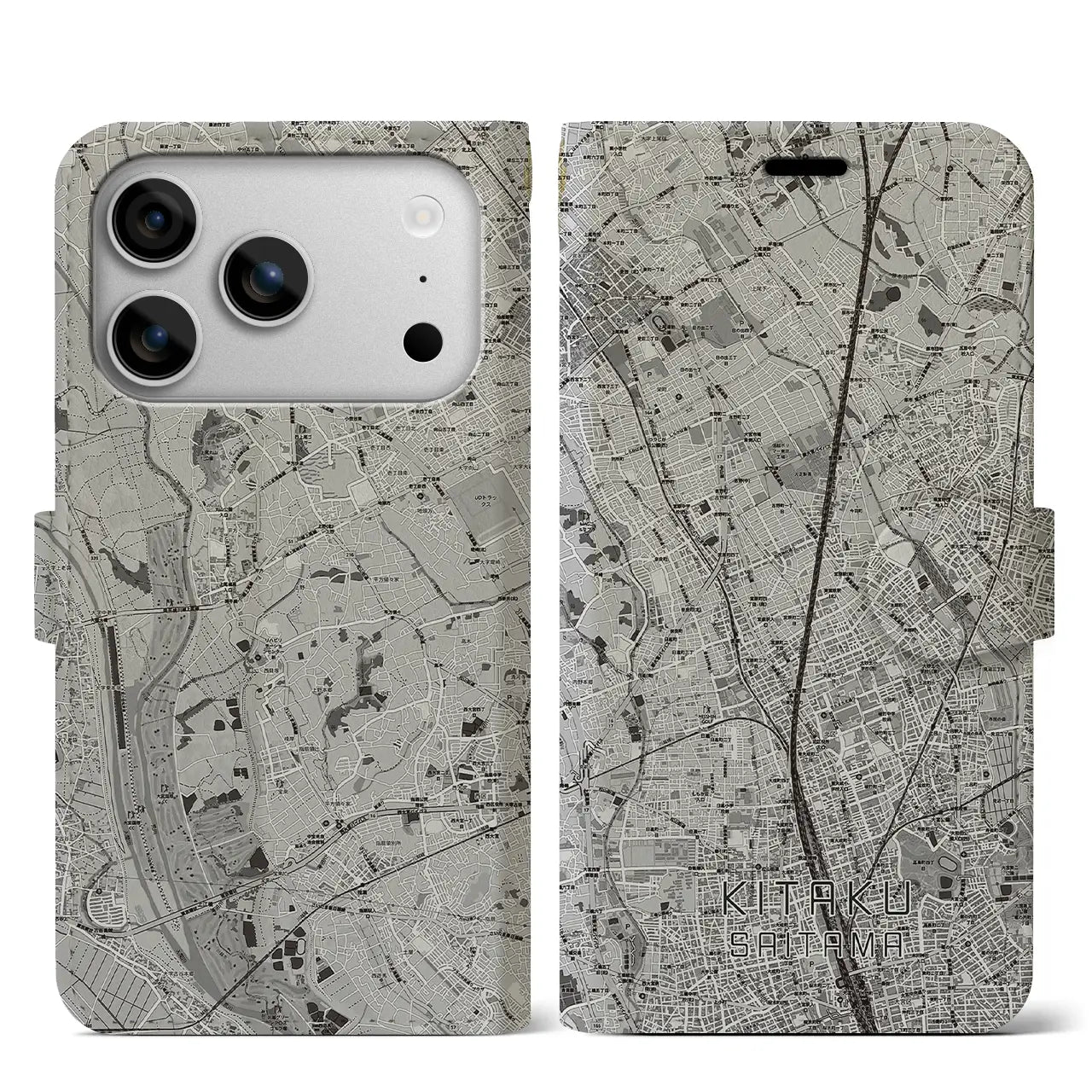 【北区(さいたま市)】地図柄iPhoneケース(手帳タイプ)