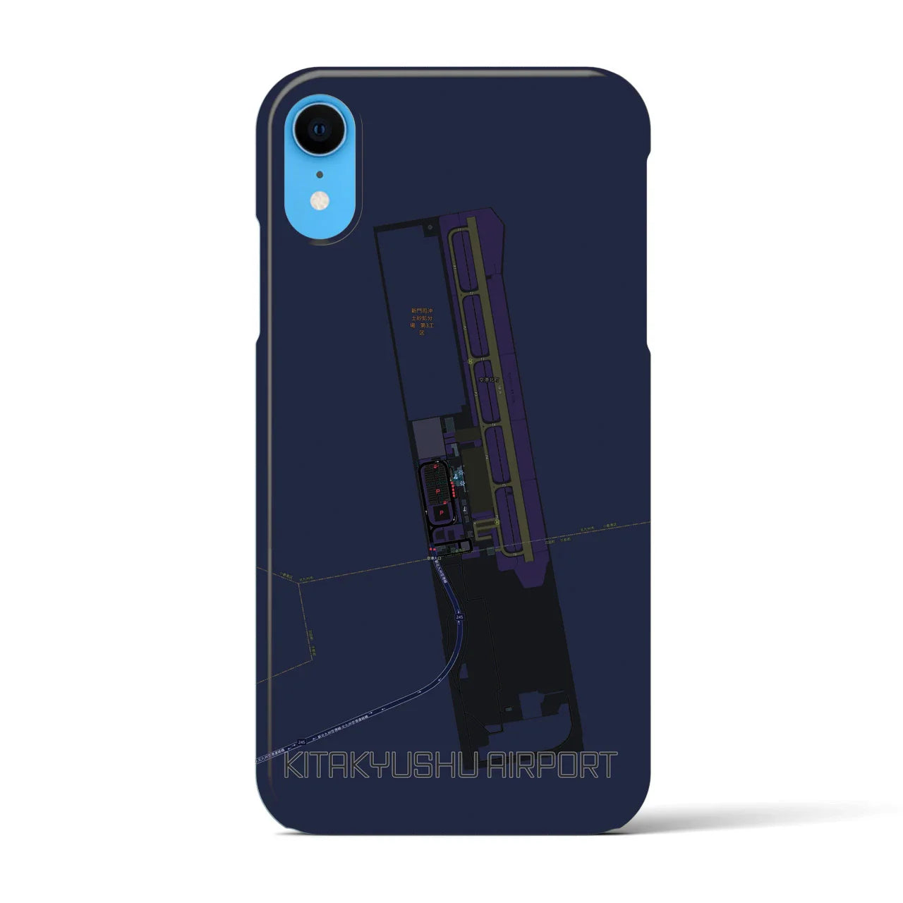 【北九州空港(福岡県)】地図柄iPhoneケース(バックカバータイプ)