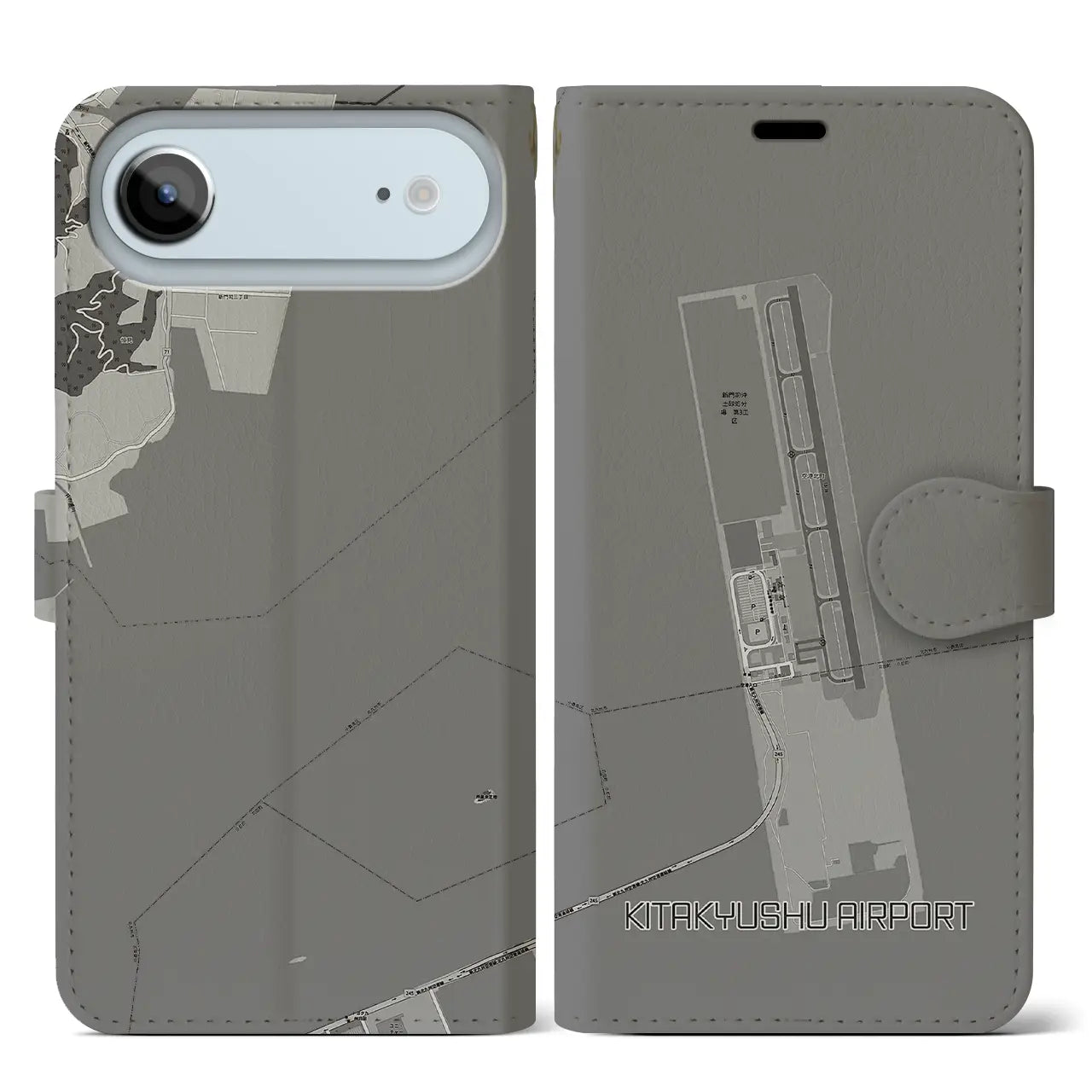 【北九州空港(福岡県)】地図柄iPhoneケース(手帳タイプ)