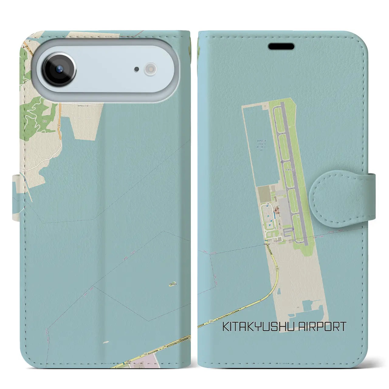 【北九州空港(福岡県)】地図柄iPhoneケース(手帳タイプ)