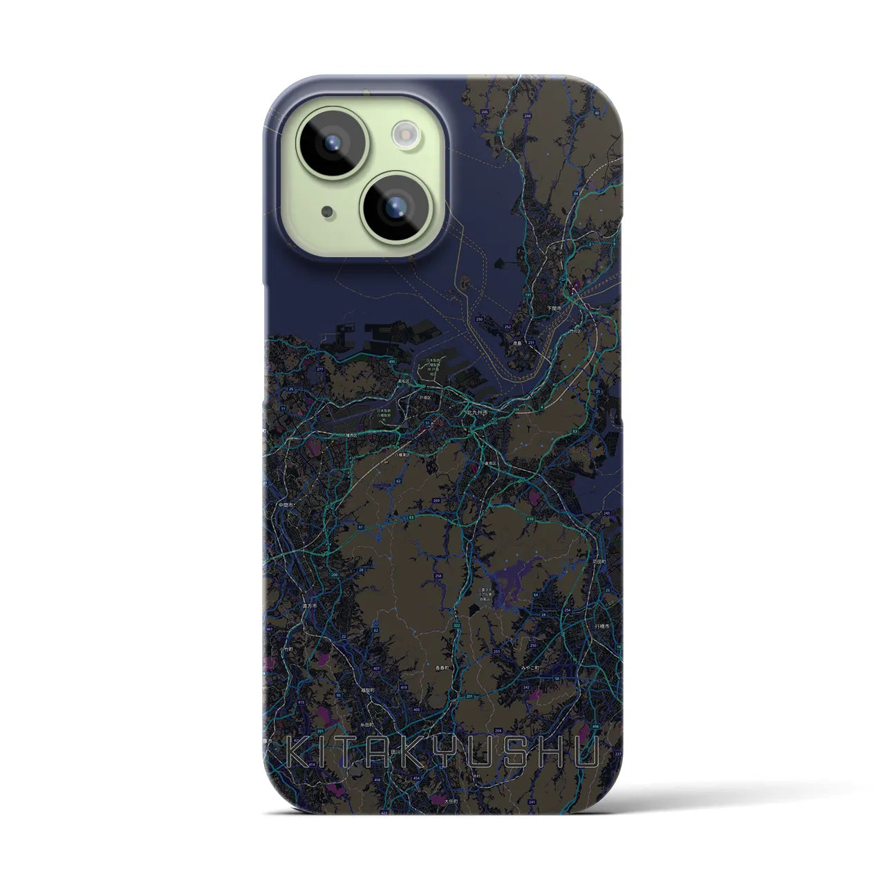 【北九州(福岡県)】地図柄iPhoneケース(バックカバータイプ)
