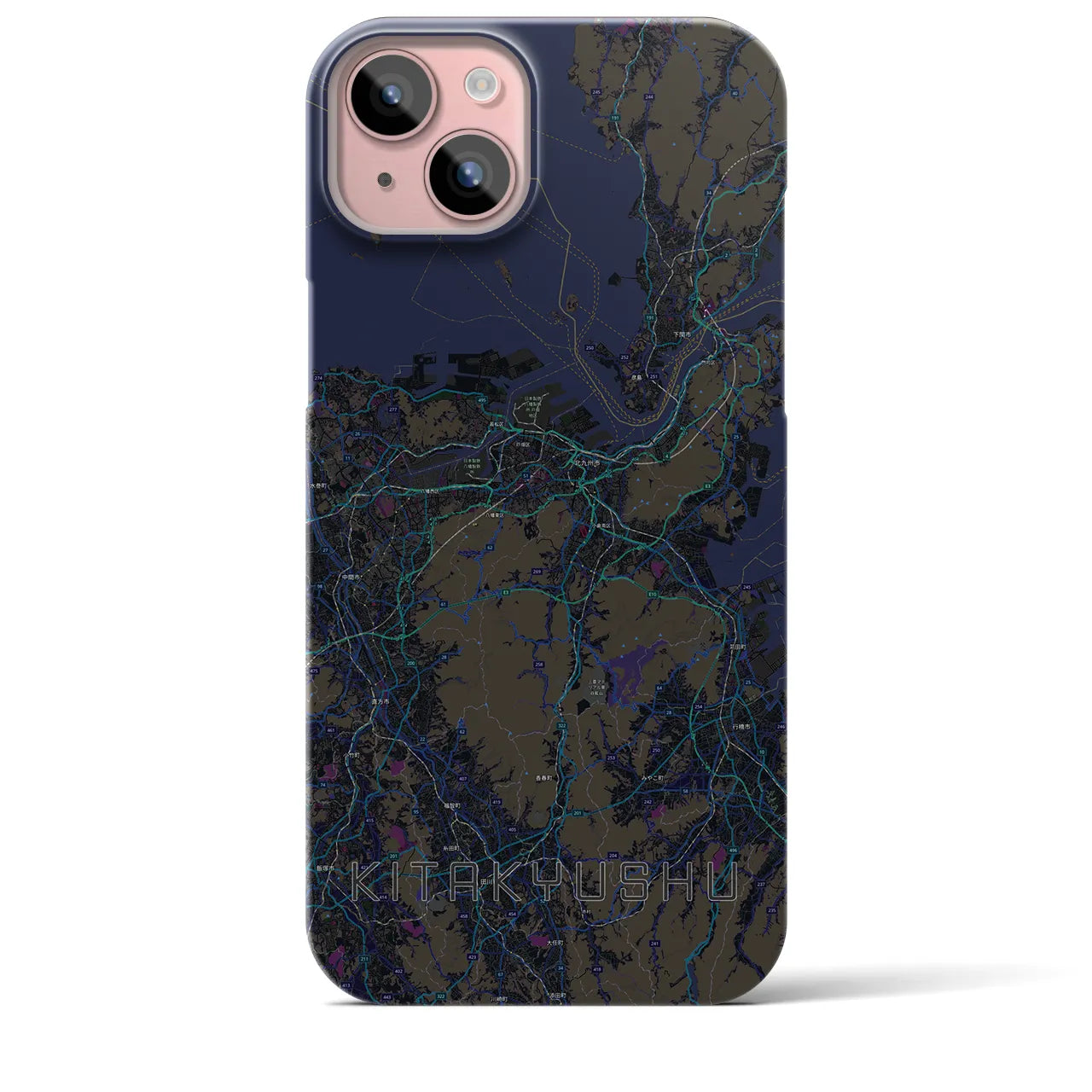 【北九州(福岡県)】地図柄iPhoneケース(バックカバータイプ)