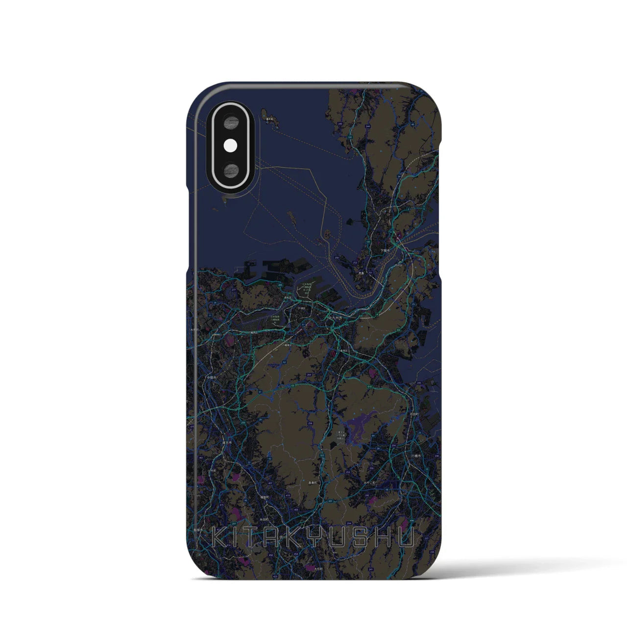 【北九州(福岡県)】地図柄iPhoneケース(バックカバータイプ)