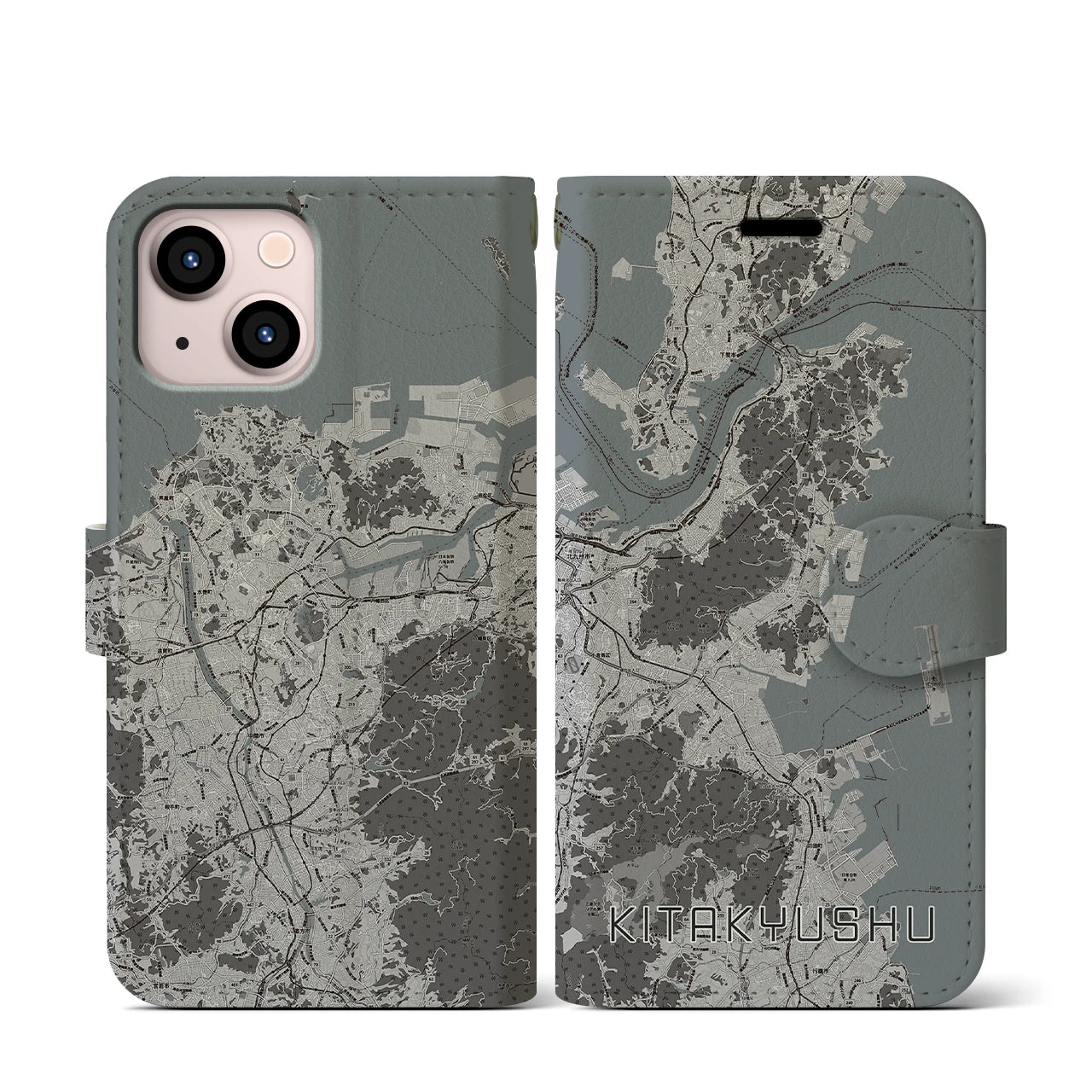 【北九州(福岡県)】地図柄iPhoneケース(手帳タイプ)