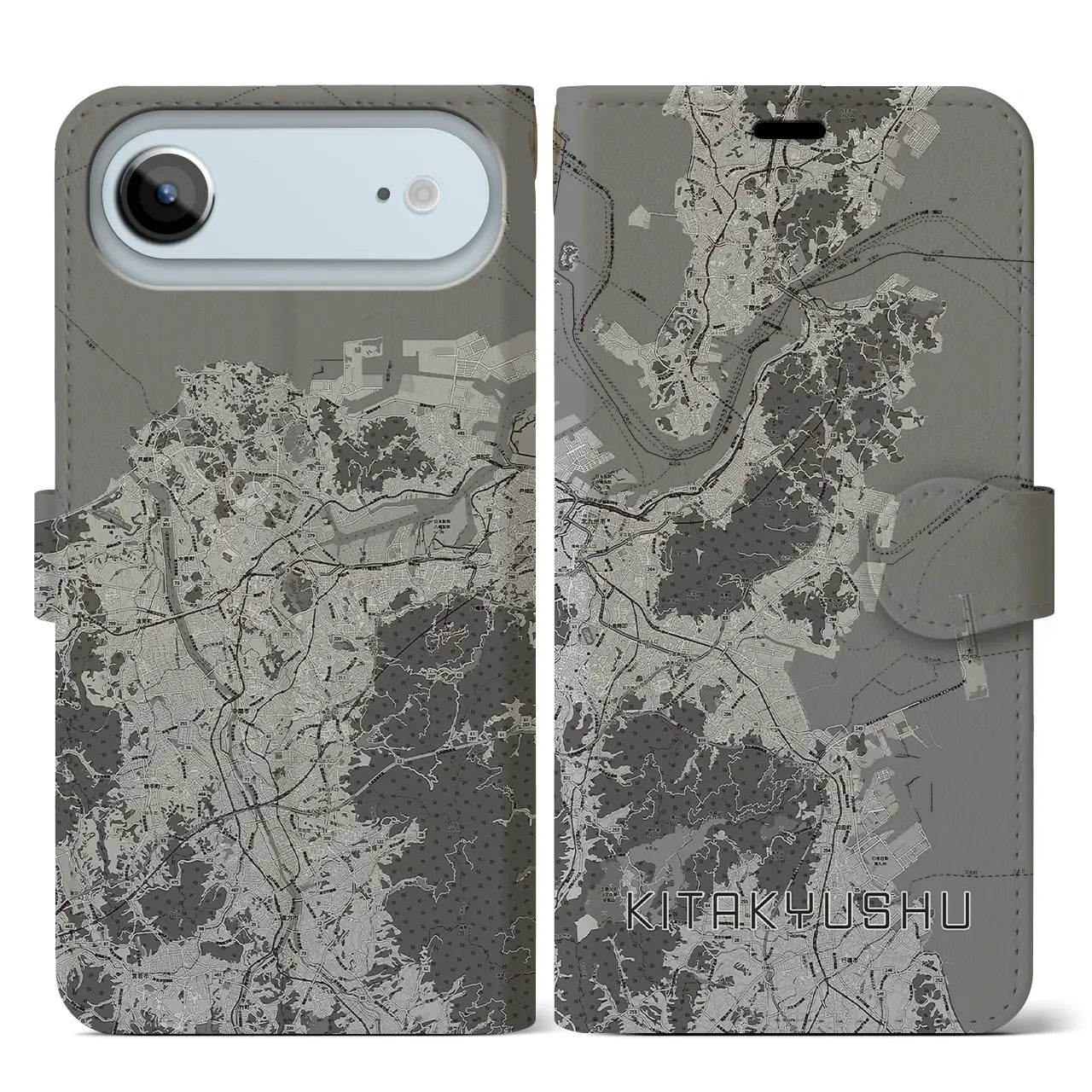 【北九州(福岡県)】地図柄iPhoneケース(手帳タイプ)