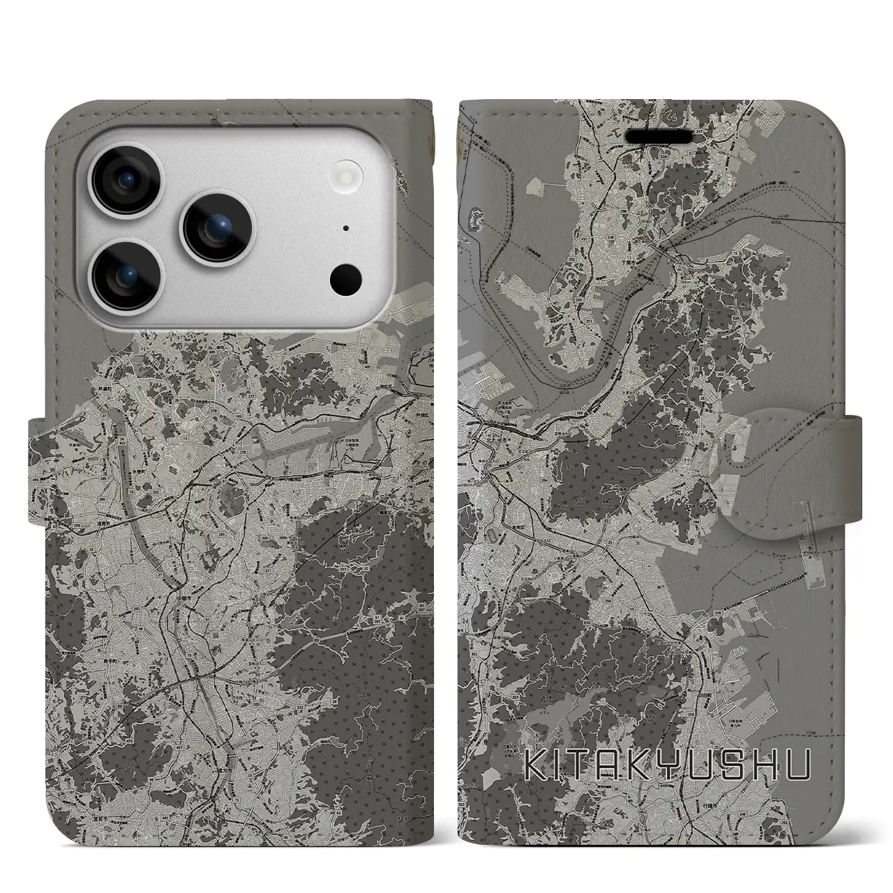【北九州(福岡県)】地図柄iPhoneケース(手帳タイプ)
