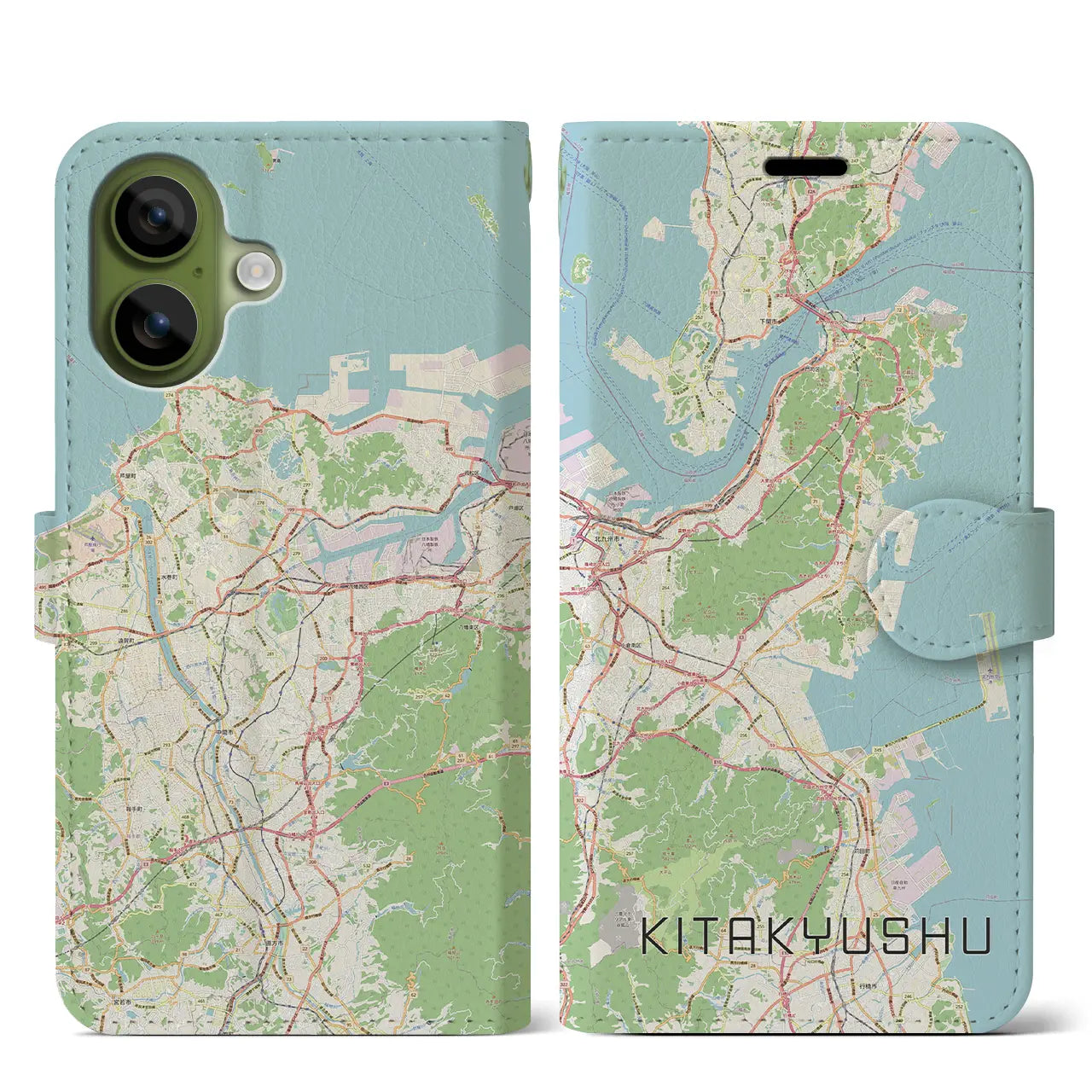 【北九州(福岡県)】地図柄iPhoneケース(手帳タイプ)