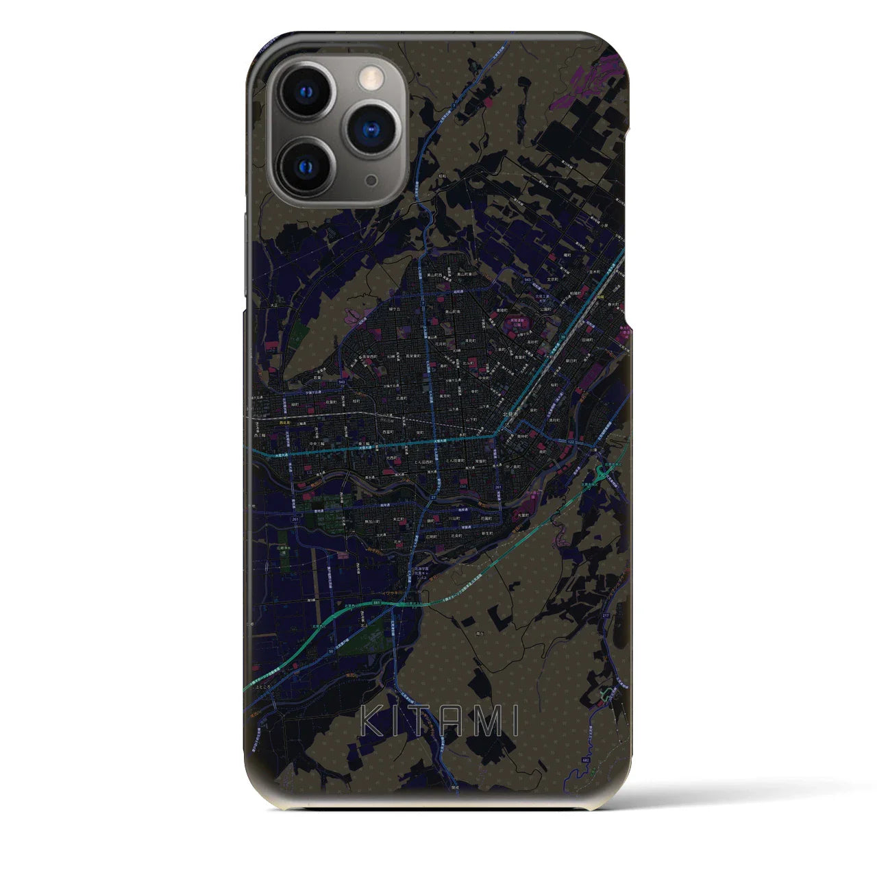 【北見(北海道)】地図柄iPhoneケース(バックカバータイプ)