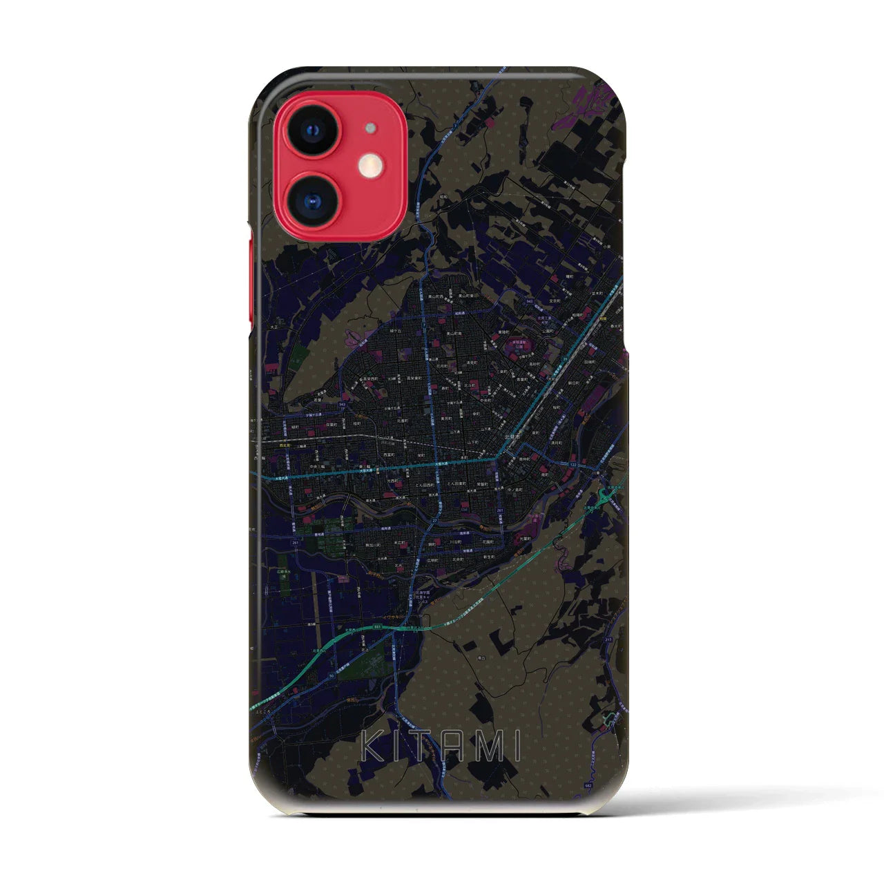 【北見(北海道)】地図柄iPhoneケース(バックカバータイプ)