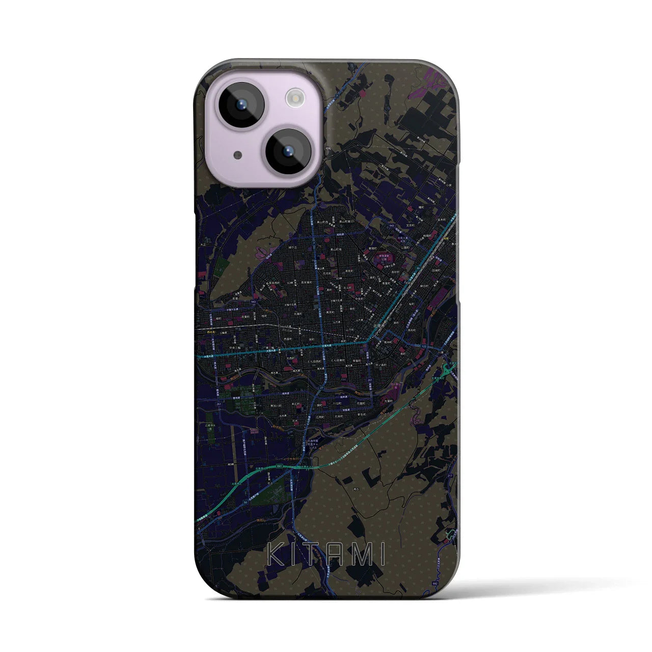 【北見(北海道)】地図柄iPhoneケース(バックカバータイプ)