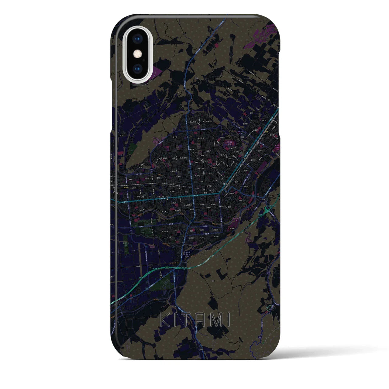 【北見(北海道)】地図柄iPhoneケース(バックカバータイプ)