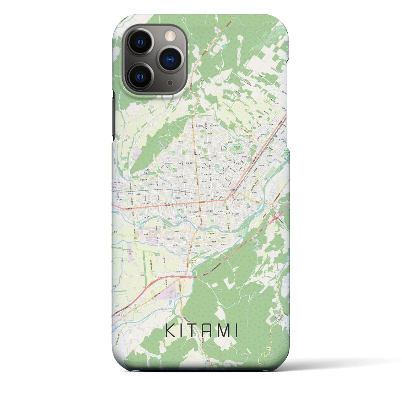 【北見(北海道)】地図柄iPhoneケース(バックカバータイプ)